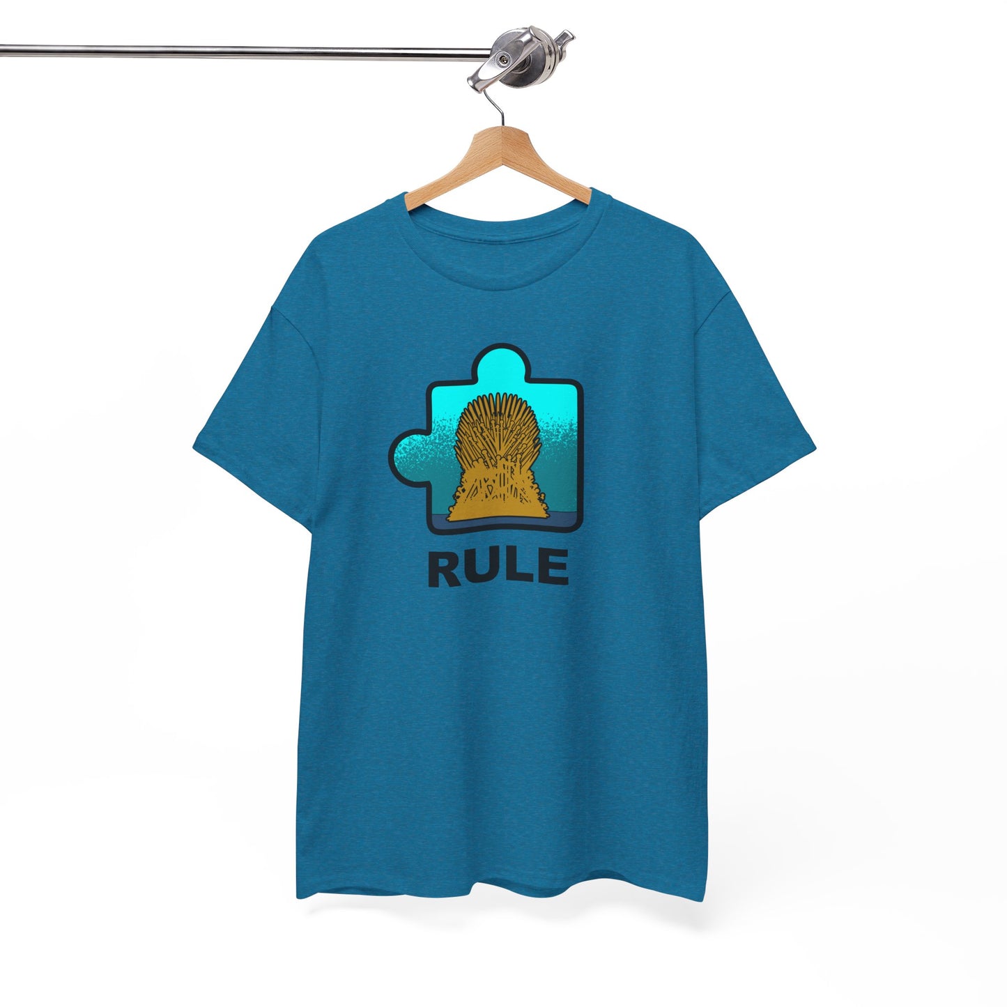 Throne Puzzle Piece T-Shirt – ‘Rule’ Graphic Tee – Unisex Heavy Cotton Shirt
