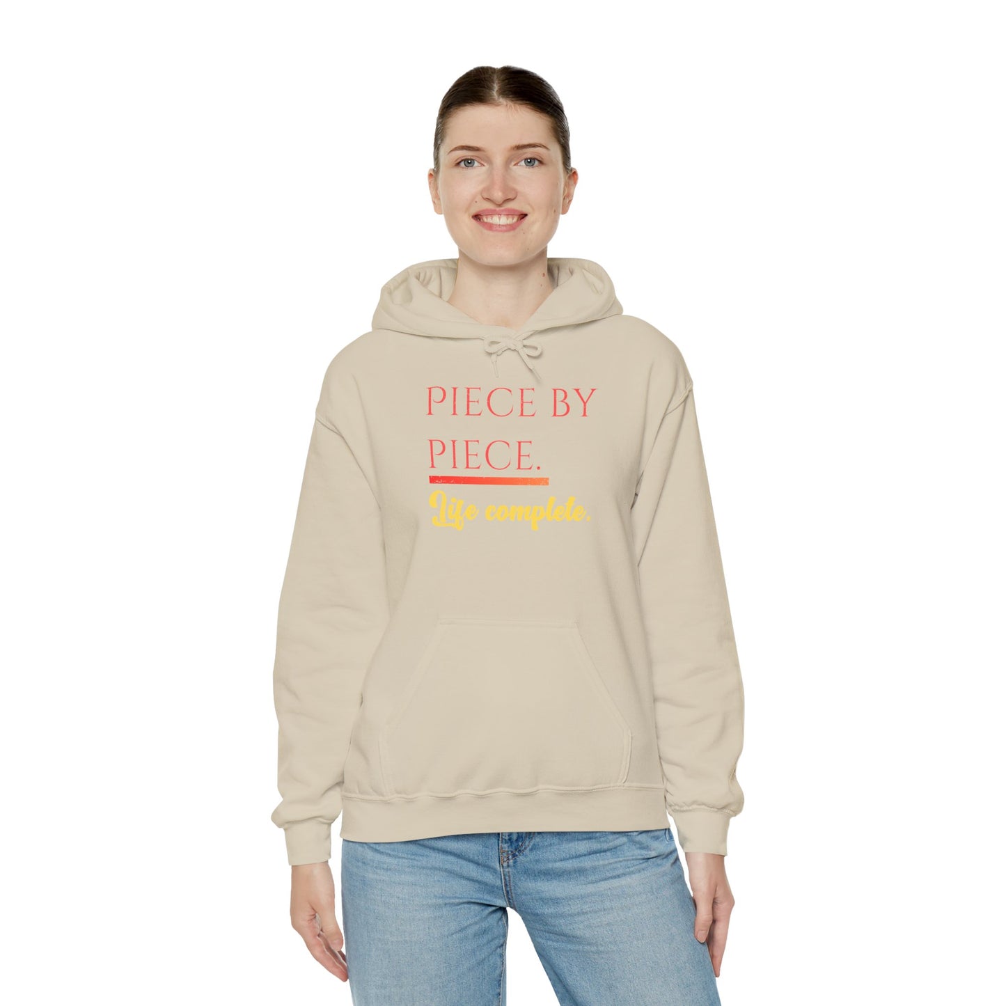 Piece by Piece Pullover Hoodie – Life Complete Distressed Sweatshirt