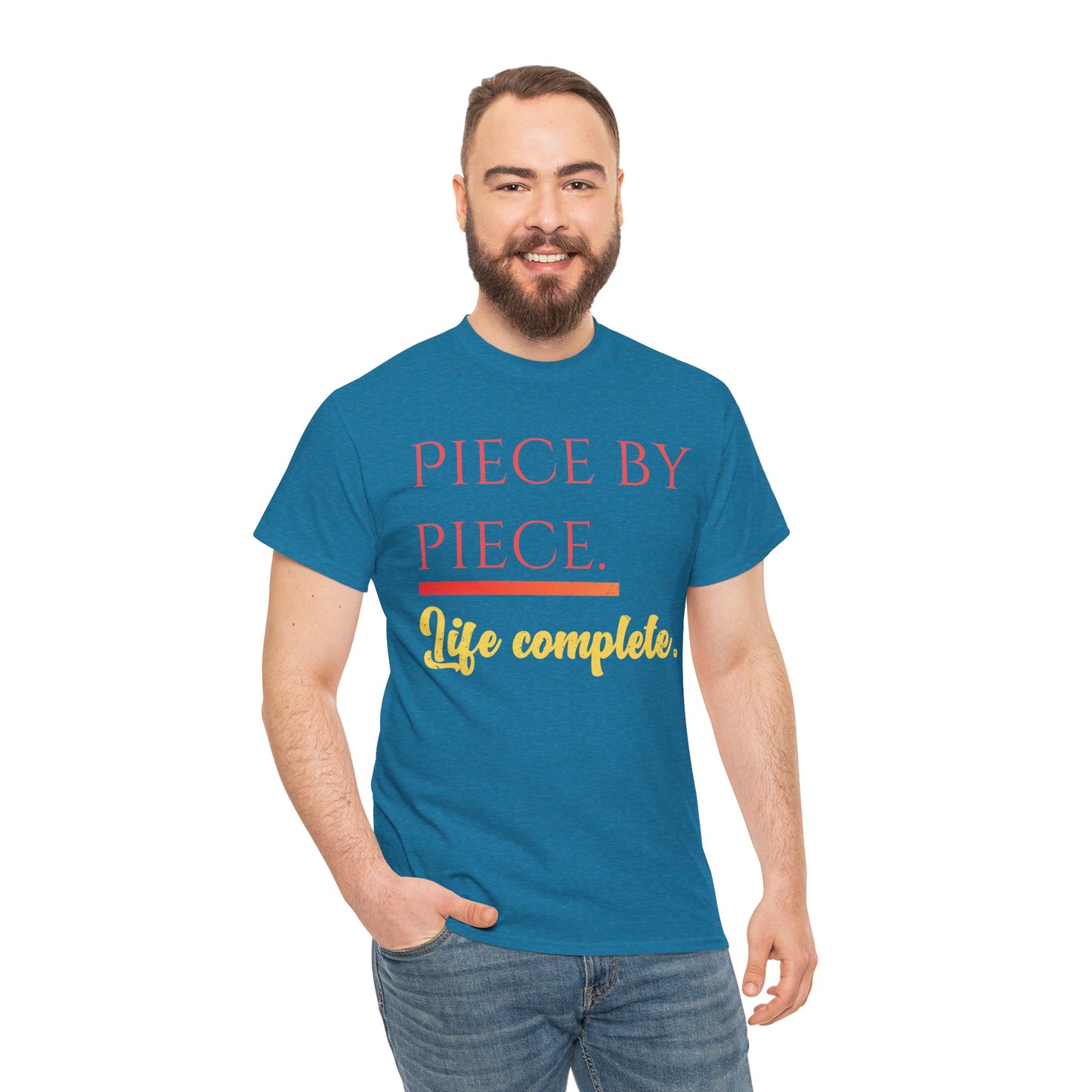 Piece by Piece Distressed T-Shirt – Life Complete Graphic Tee by Trash Cat Tee's