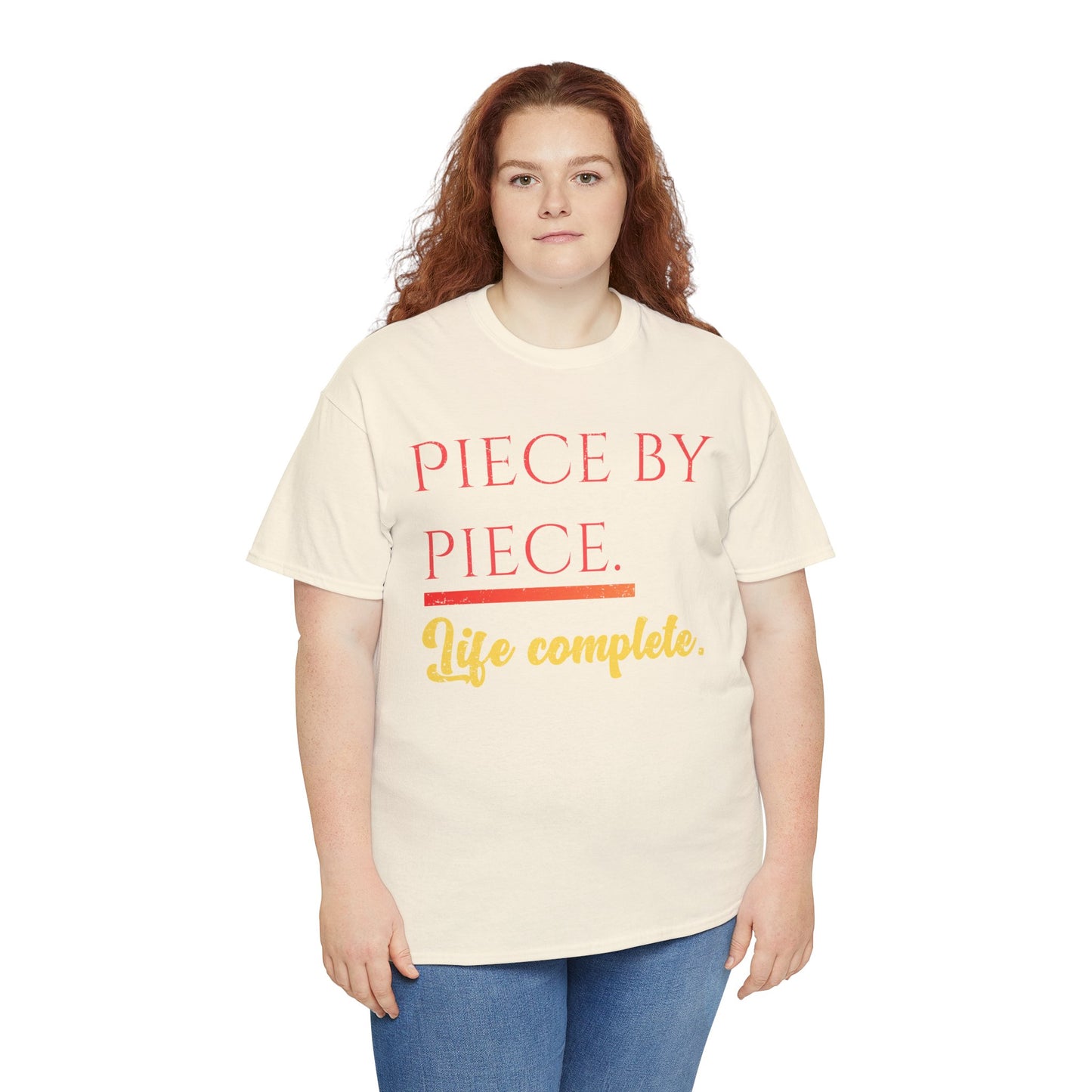 Piece by Piece Distressed T-Shirt – Life Complete Graphic Tee by Trash Cat Tee's