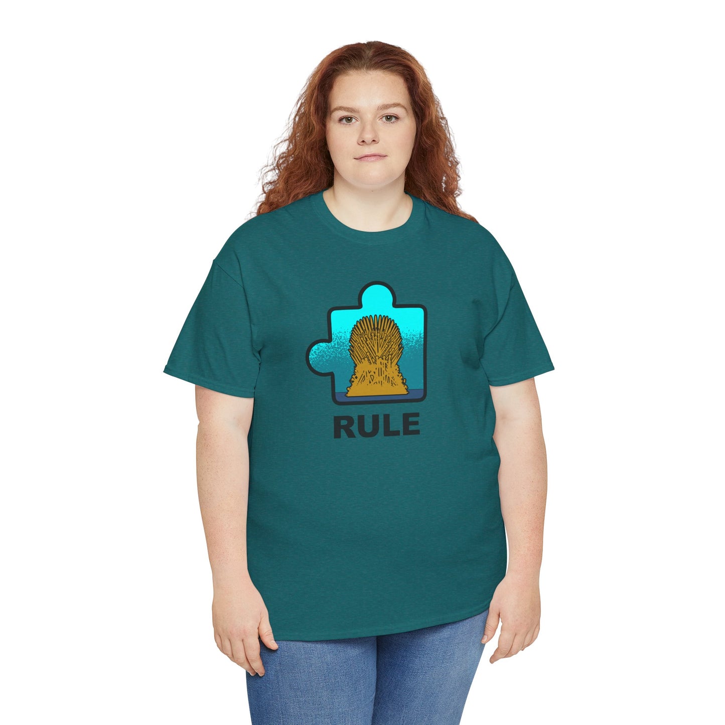 Throne Puzzle Piece T-Shirt – ‘Rule’ Graphic Tee – Unisex Heavy Cotton Shirt