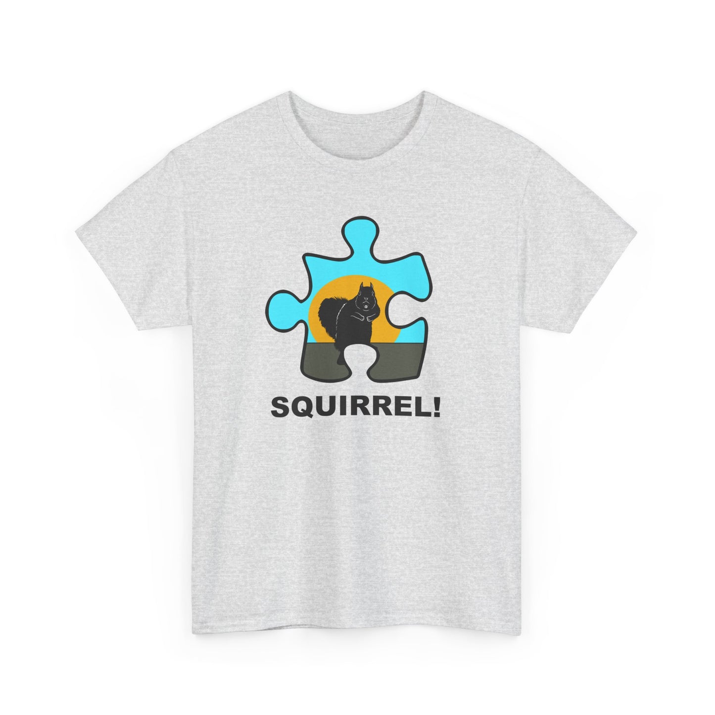 Squirrel Puzzle Piece T-Shirt – Fun Wildlife Graphic Tee – Unisex Heavy Cotton Shirt