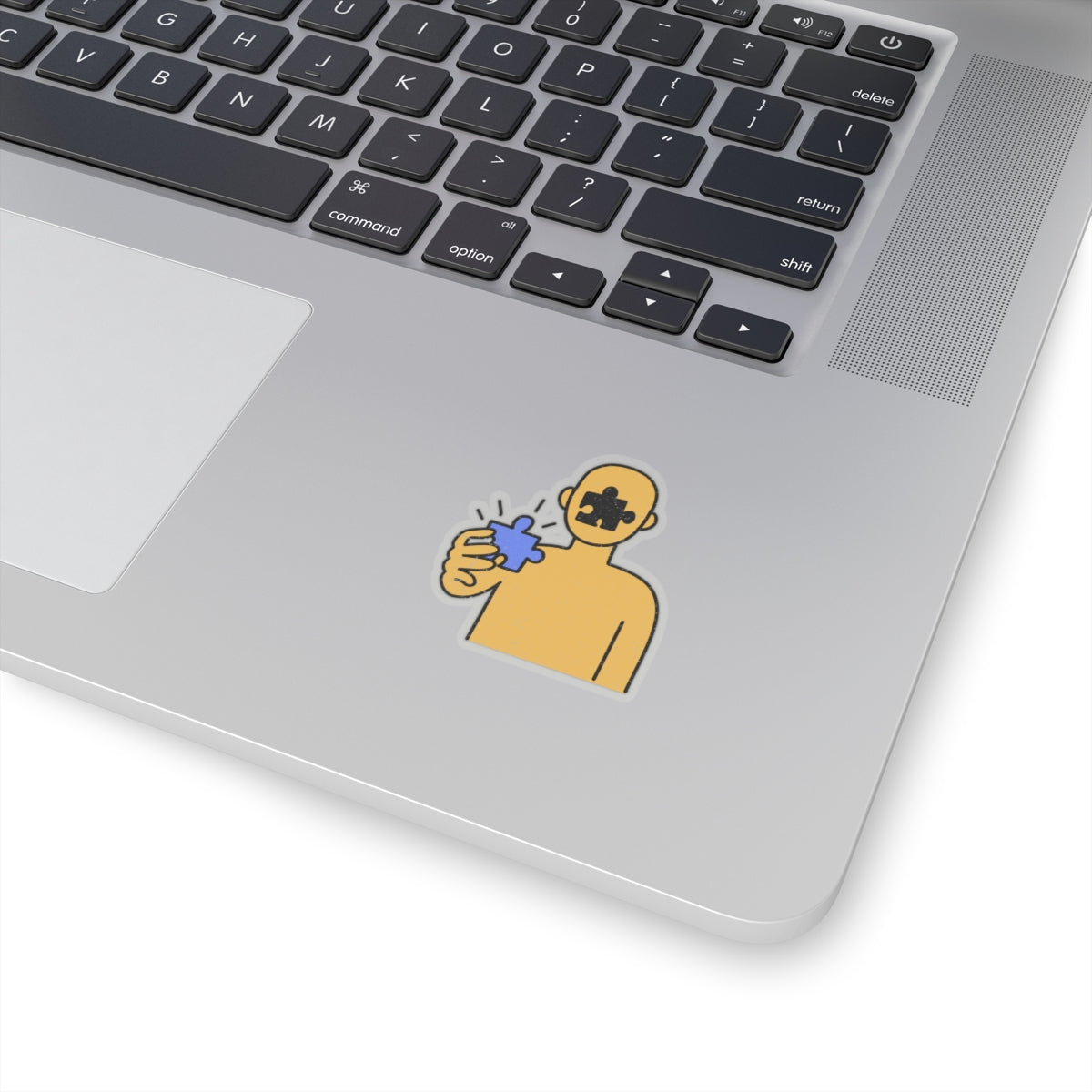 Person Gazing Puzzle Piece Stickers – Distressed Style Kiss-Cut Sticker
