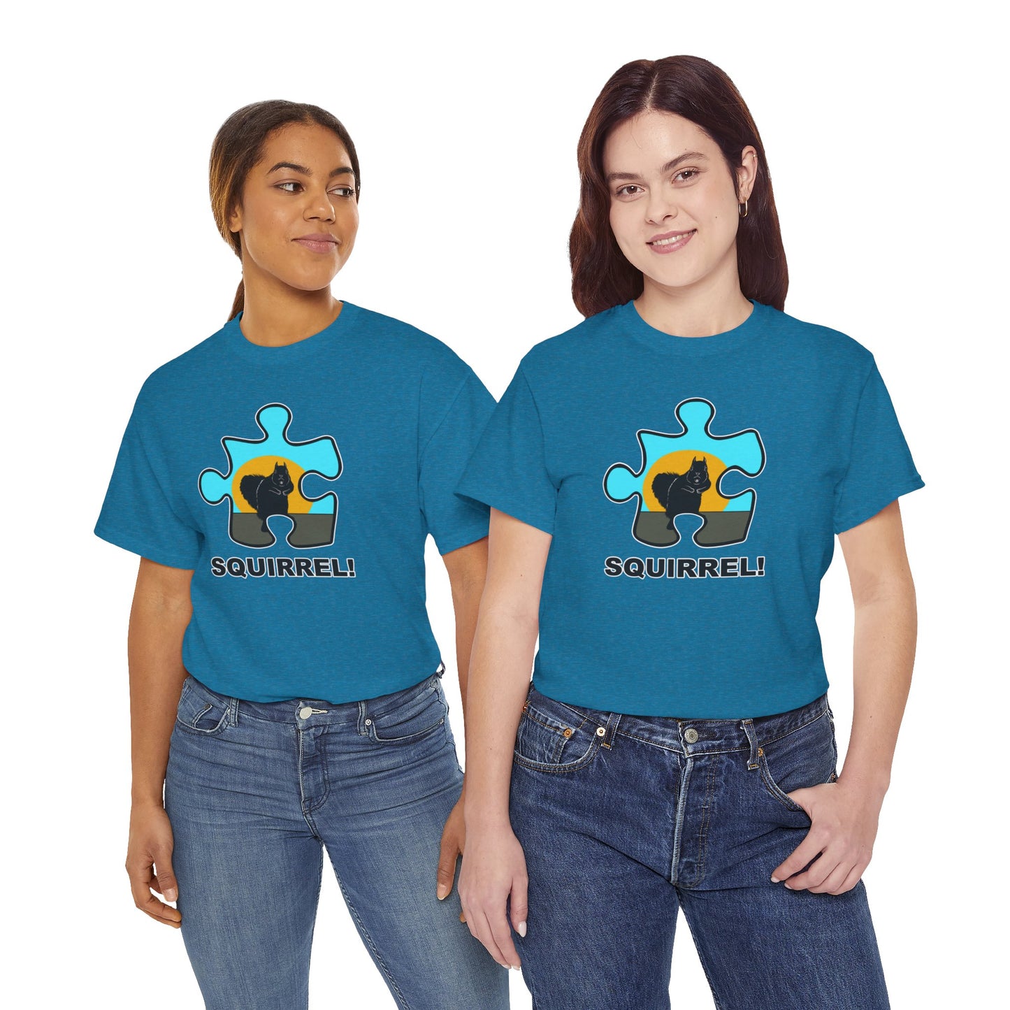 Squirrel Puzzle Piece T-Shirt – Fun Wildlife Graphic Tee – Unisex Heavy Cotton Shirt