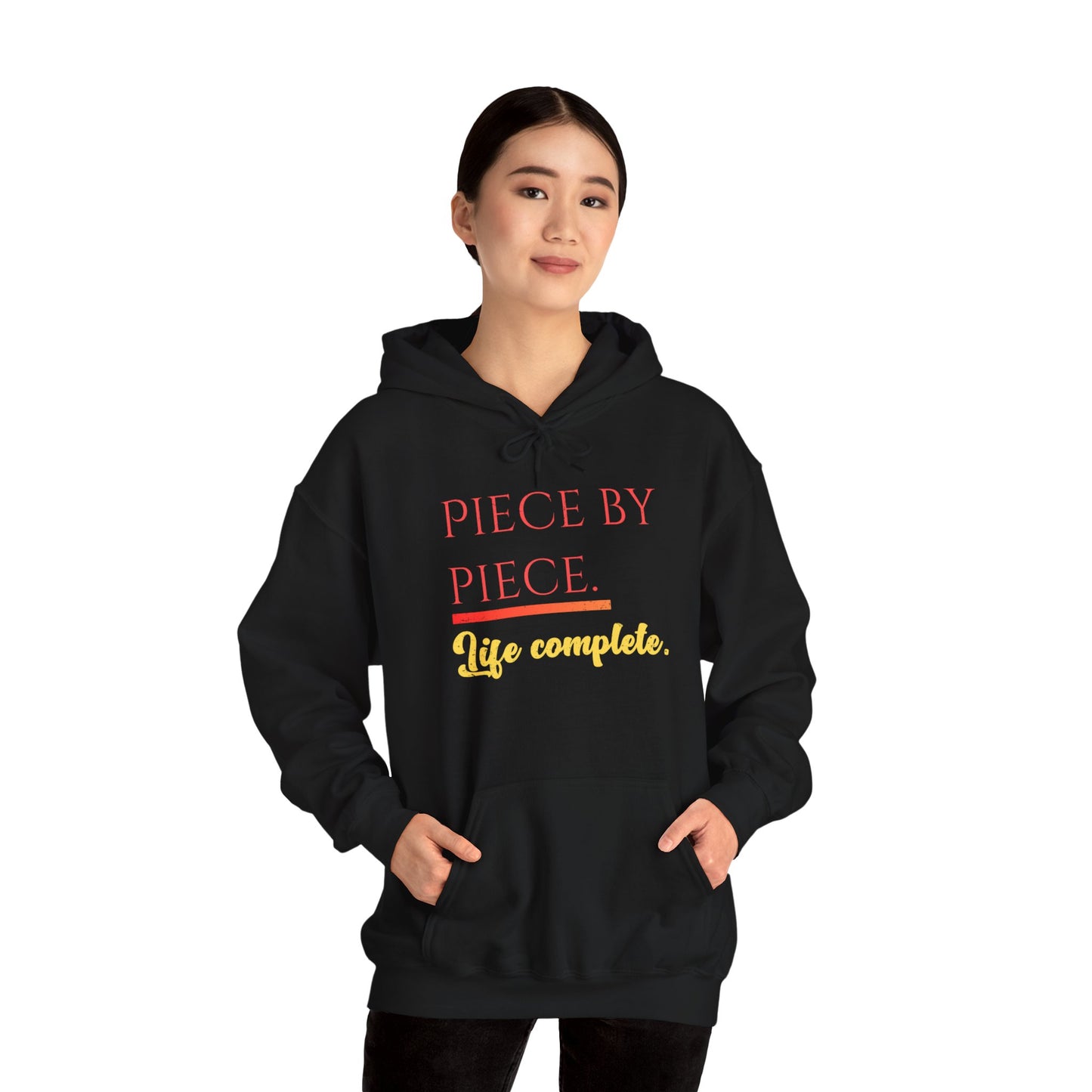 Piece by Piece Pullover Hoodie – Life Complete Distressed Sweatshirt