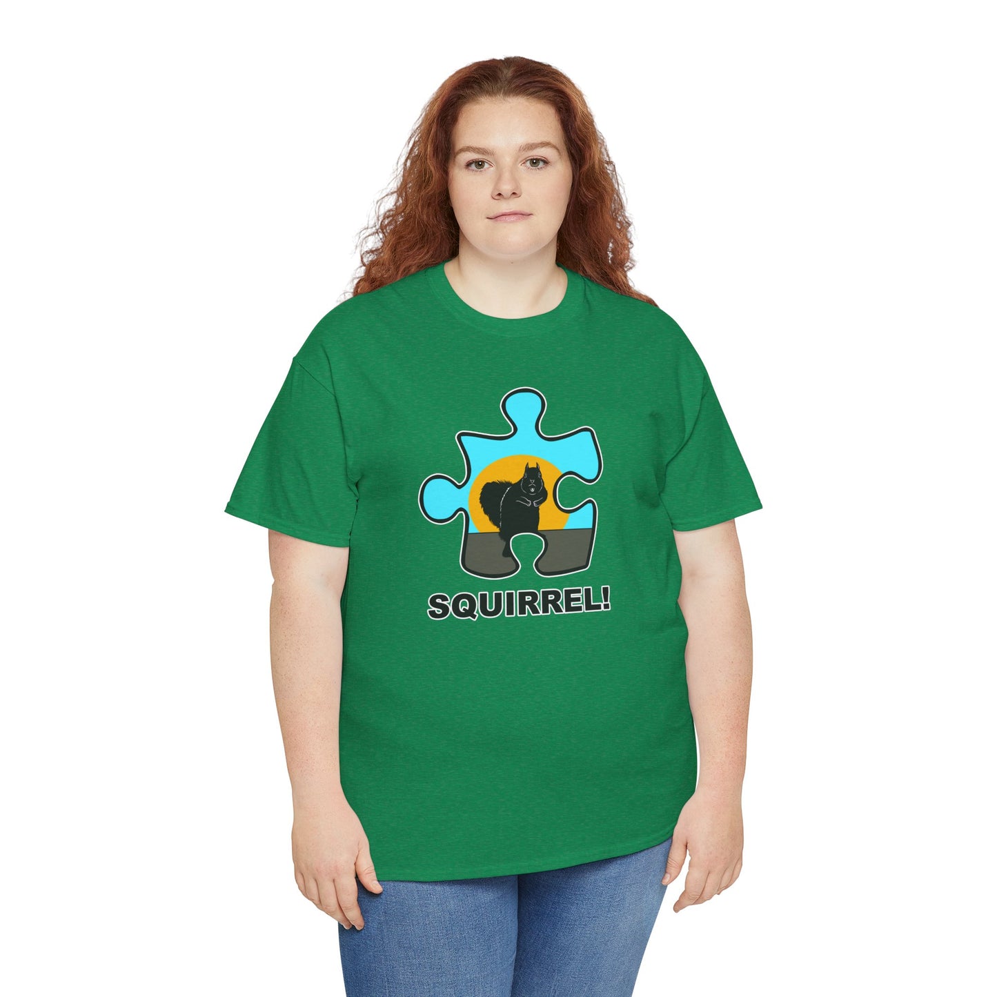 Squirrel Puzzle Piece T-Shirt – Fun Wildlife Graphic Tee – Unisex Heavy Cotton Shirt
