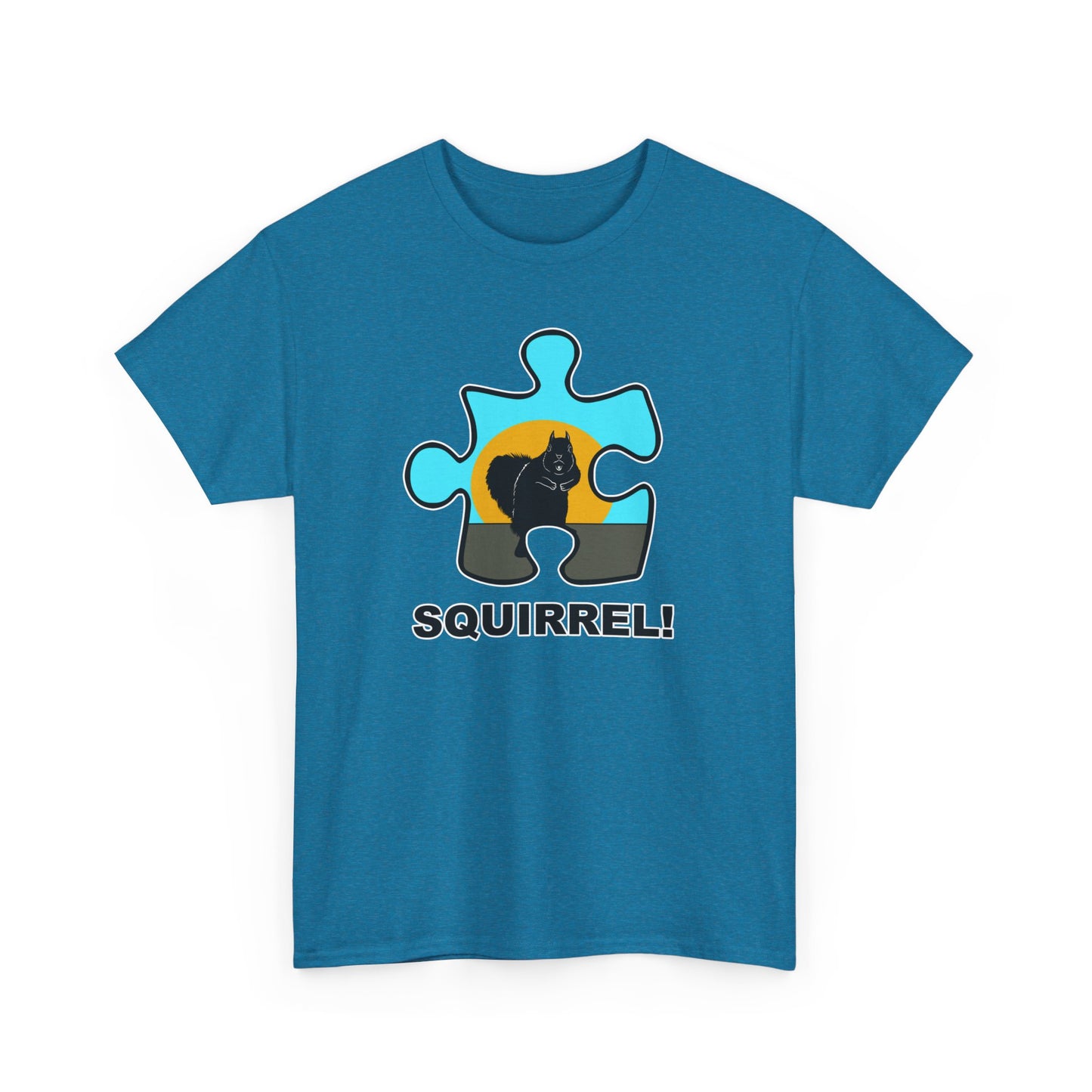 Squirrel Puzzle Piece T-Shirt – Fun Wildlife Graphic Tee – Unisex Heavy Cotton Shirt