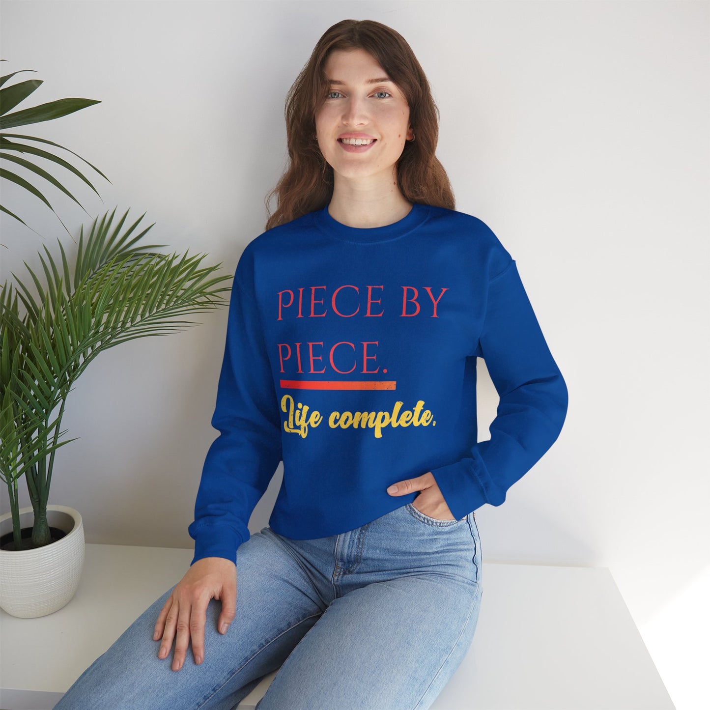 Piece by Piece Crewneck Sweatshirt – Distressed Life Complete Pullover