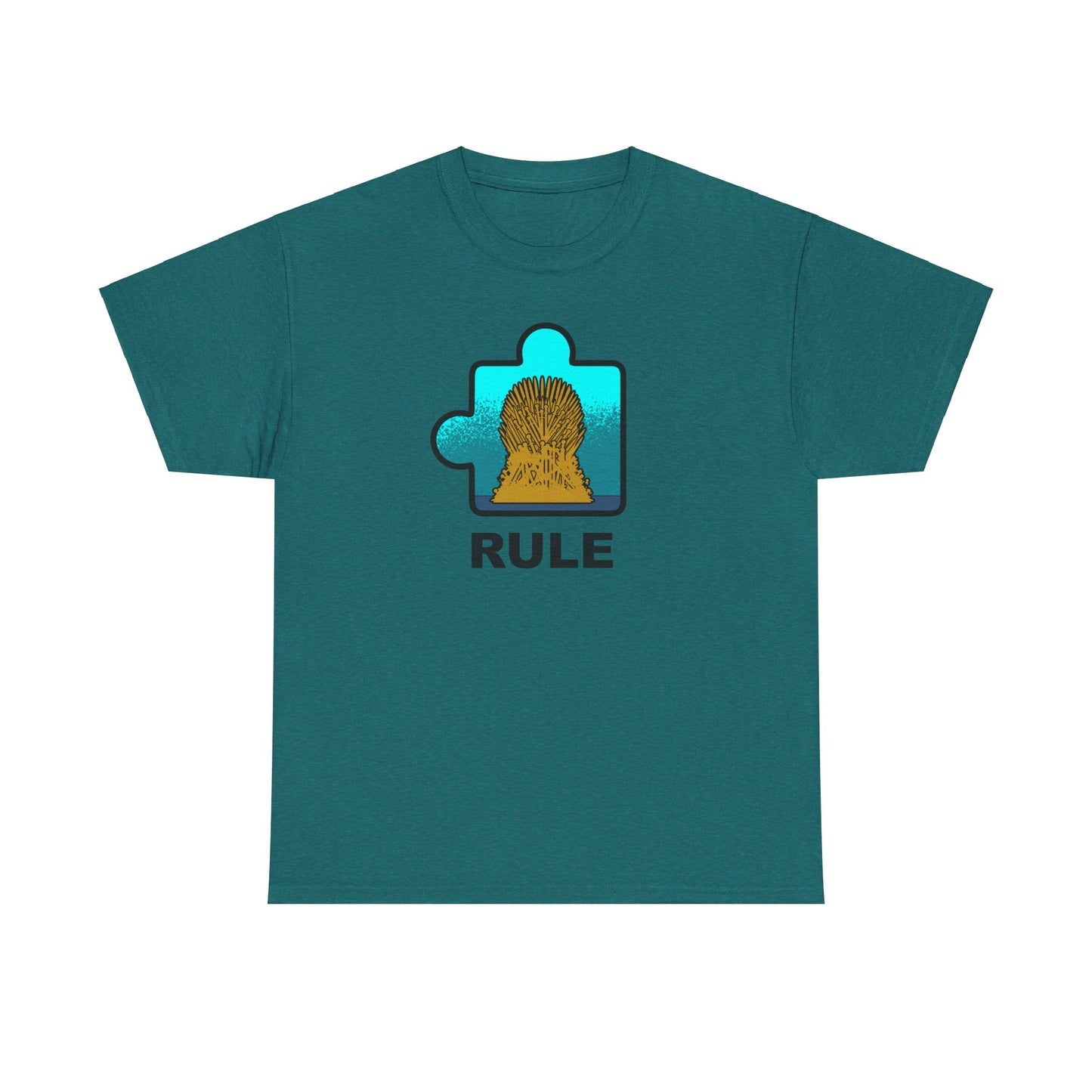 Throne Puzzle Piece T-Shirt – ‘Rule’ Graphic Tee – Unisex Heavy Cotton Shirt