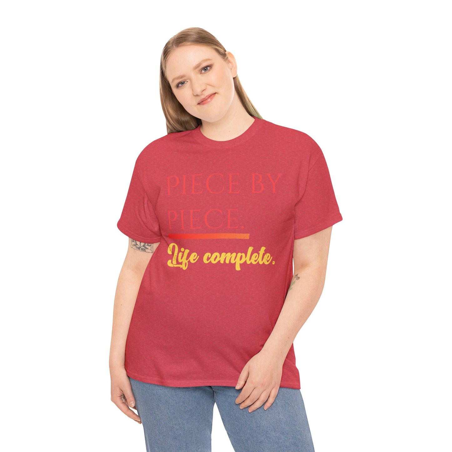 Piece by Piece Distressed T-Shirt – Life Complete Graphic Tee by Trash Cat Tee's