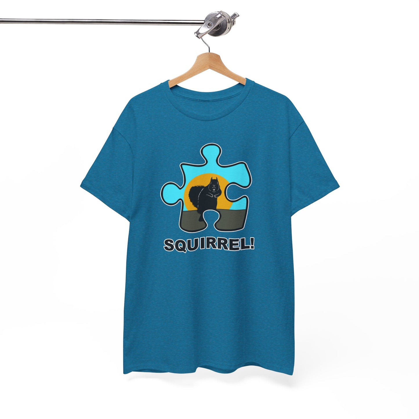 Squirrel Puzzle Piece T-Shirt – Fun Wildlife Graphic Tee – Unisex Heavy Cotton Shirt