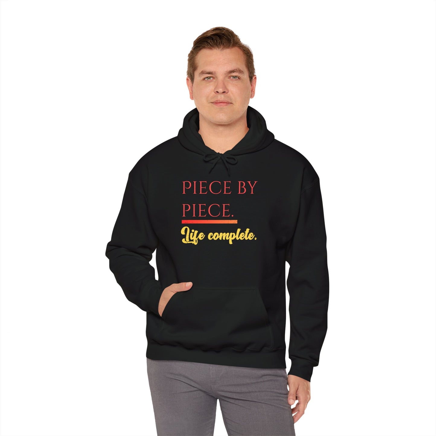 Piece by Piece Pullover Hoodie – Life Complete Distressed Sweatshirt