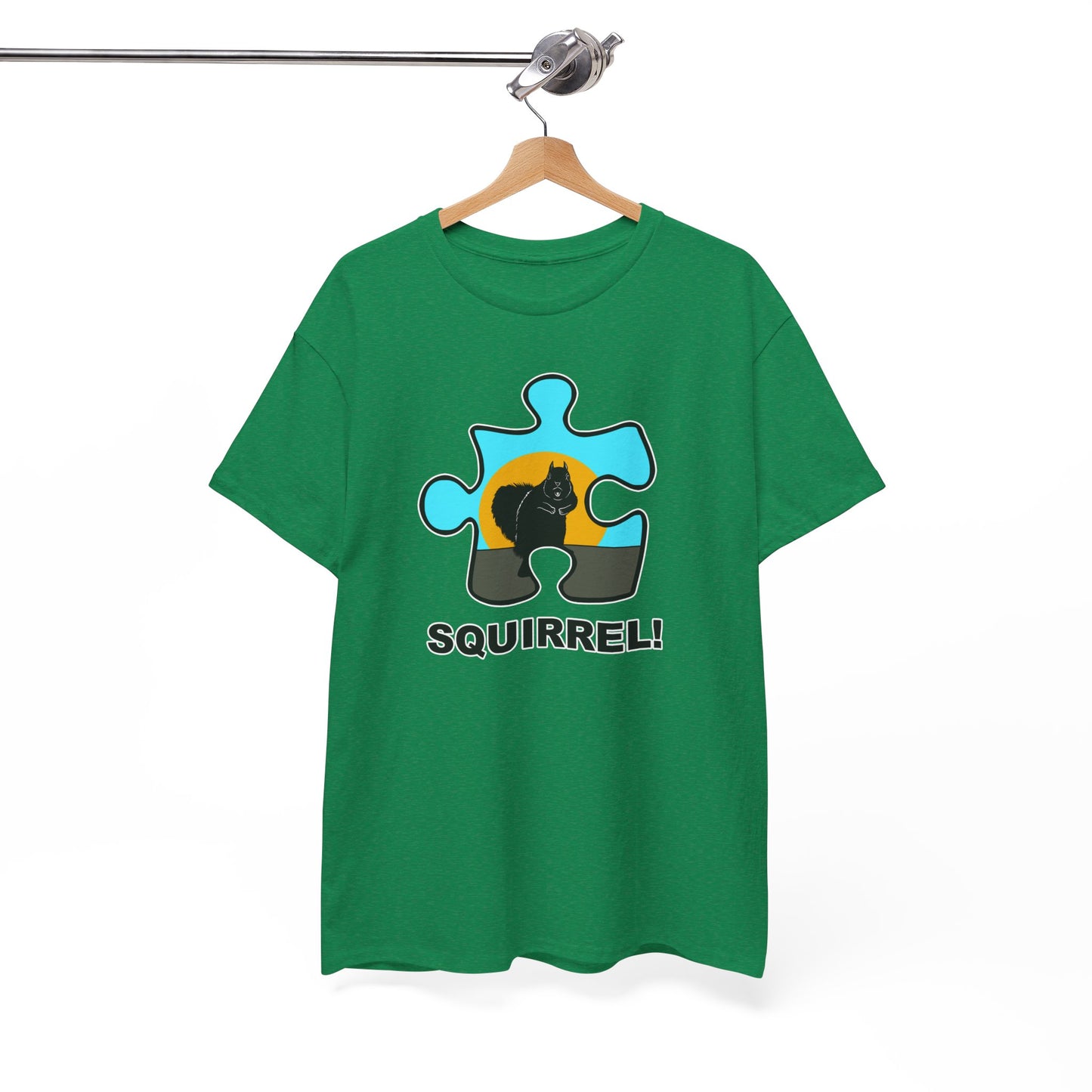Squirrel Puzzle Piece T-Shirt – Fun Wildlife Graphic Tee – Unisex Heavy Cotton Shirt