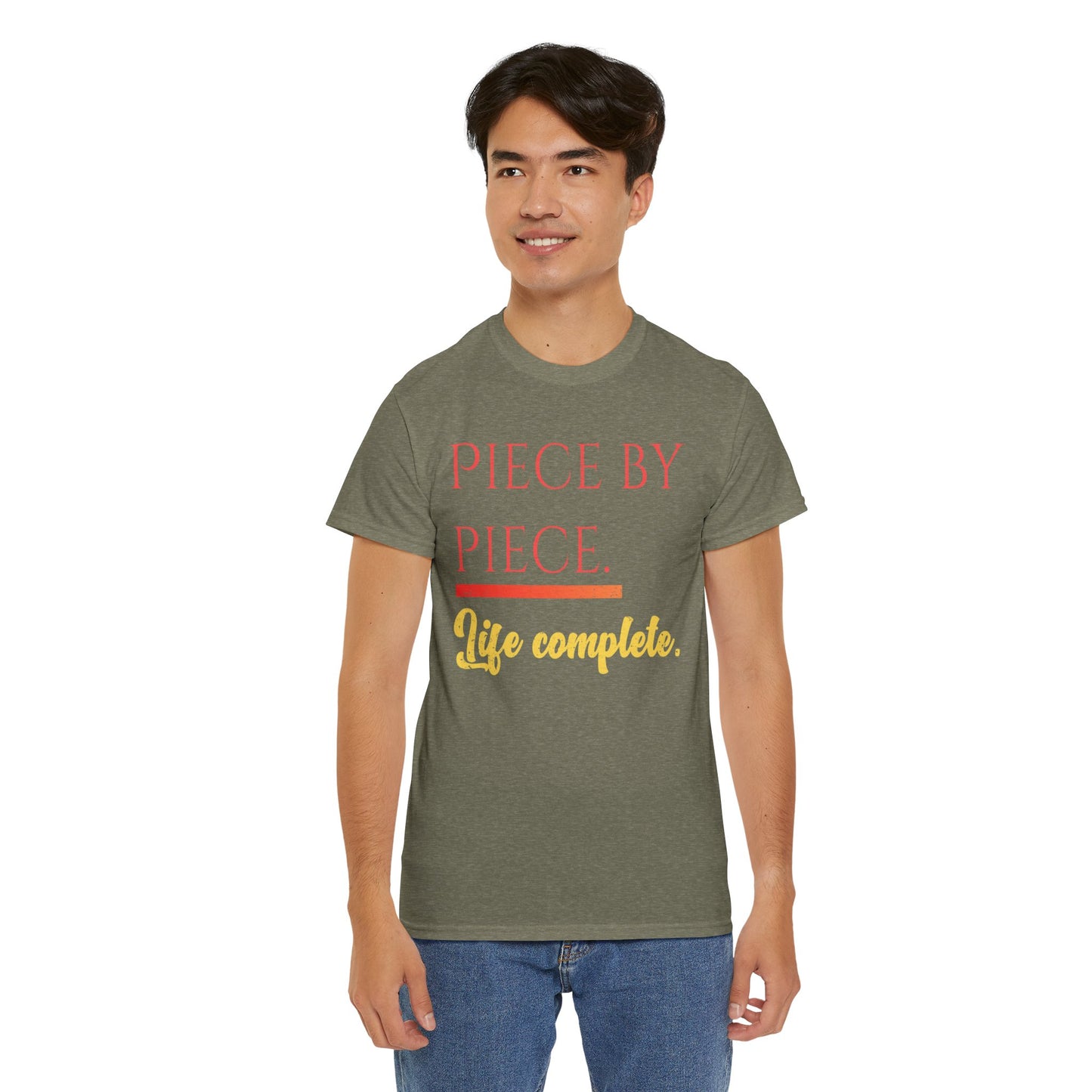 Piece by Piece Distressed T-Shirt – Life Complete Graphic Tee by Trash Cat Tee's