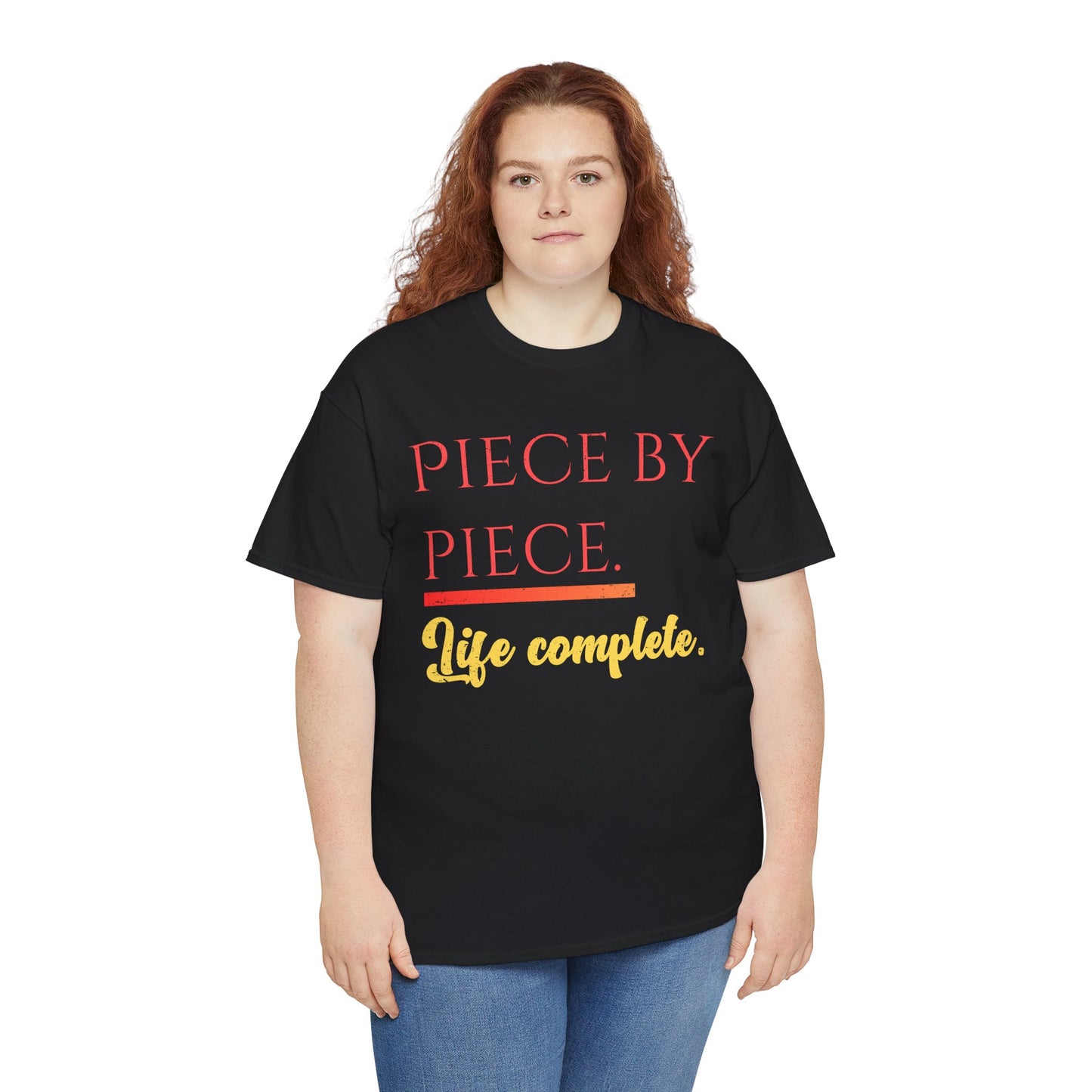 Piece by Piece Distressed T-Shirt – Life Complete Graphic Tee by Trash Cat Tee's