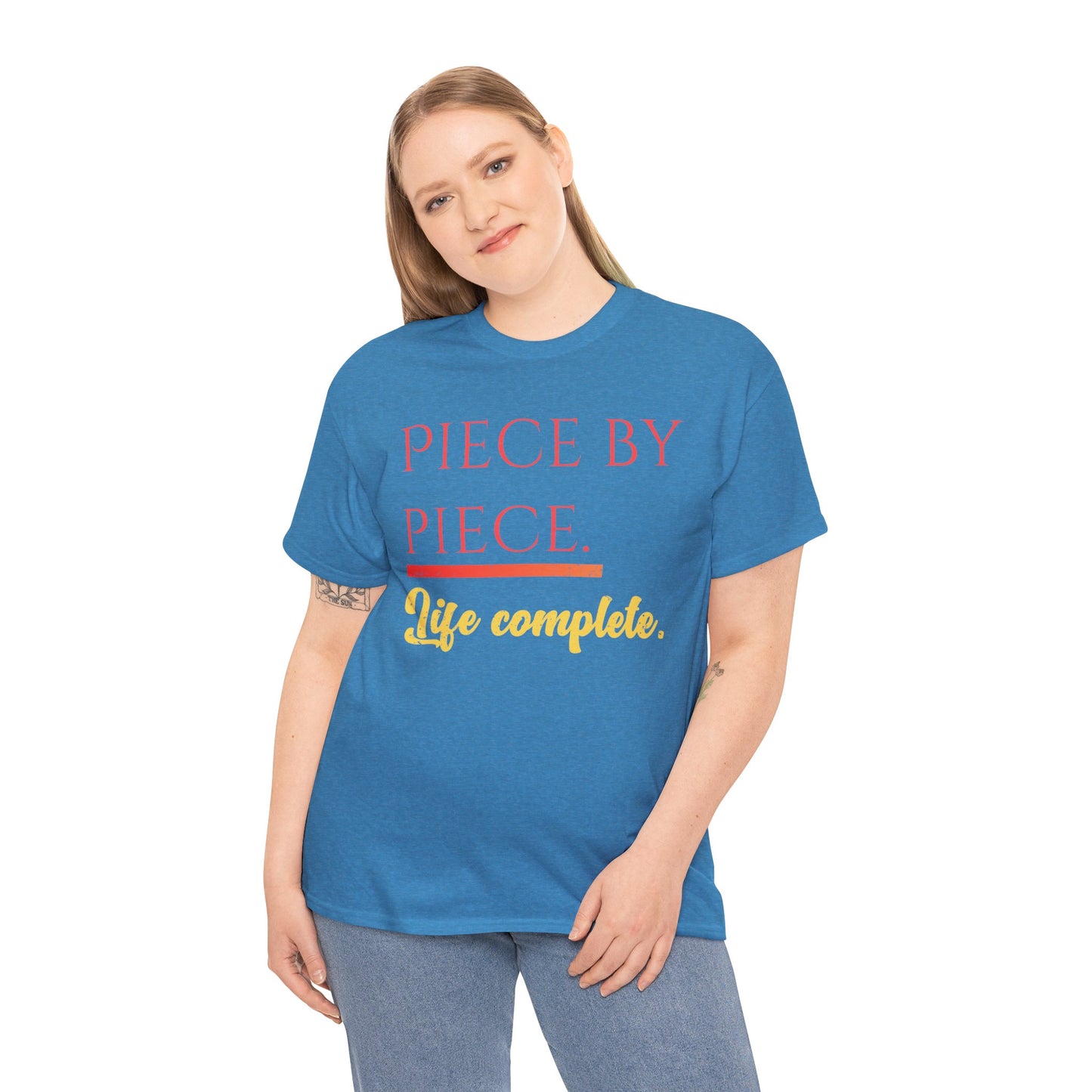 Piece by Piece Distressed T-Shirt – Life Complete Graphic Tee by Trash Cat Tee's