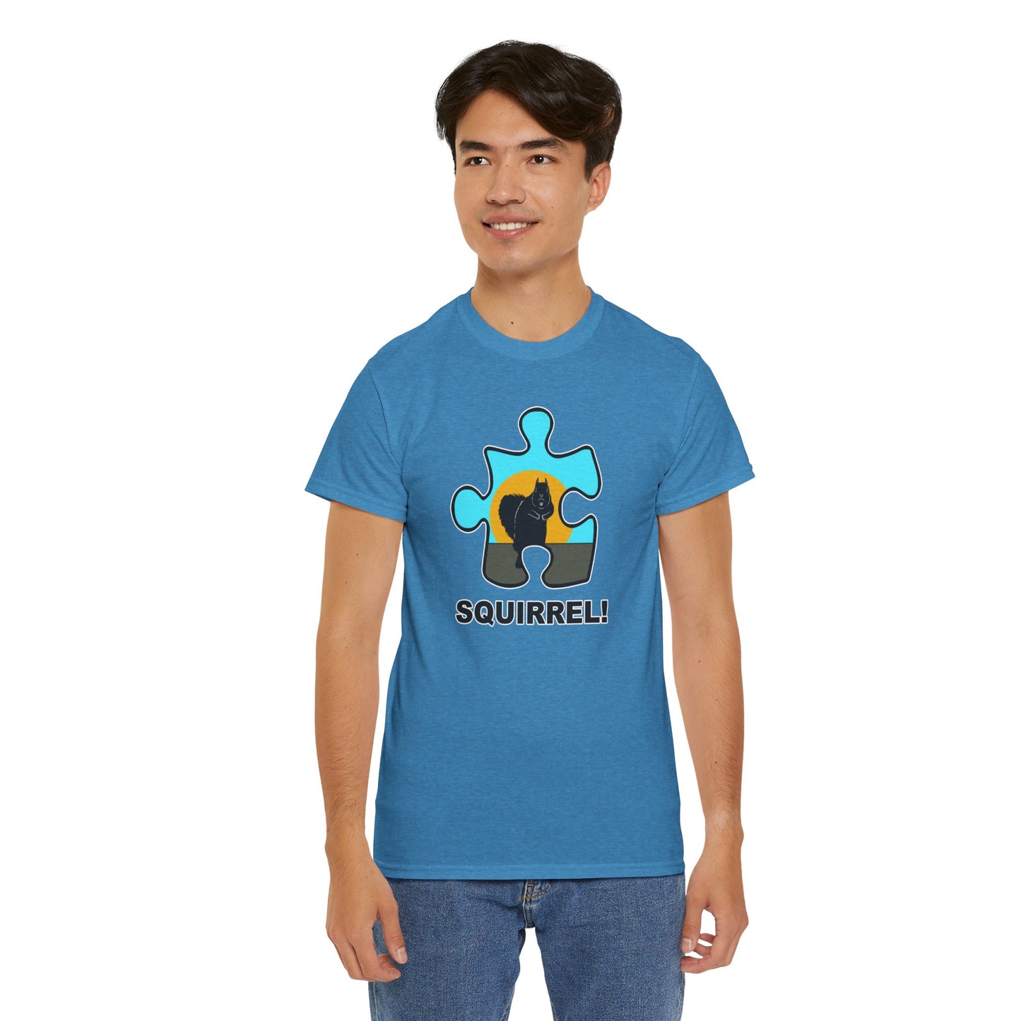 Squirrel Puzzle Piece T-Shirt – Fun Wildlife Graphic Tee – Unisex Heavy Cotton Shirt