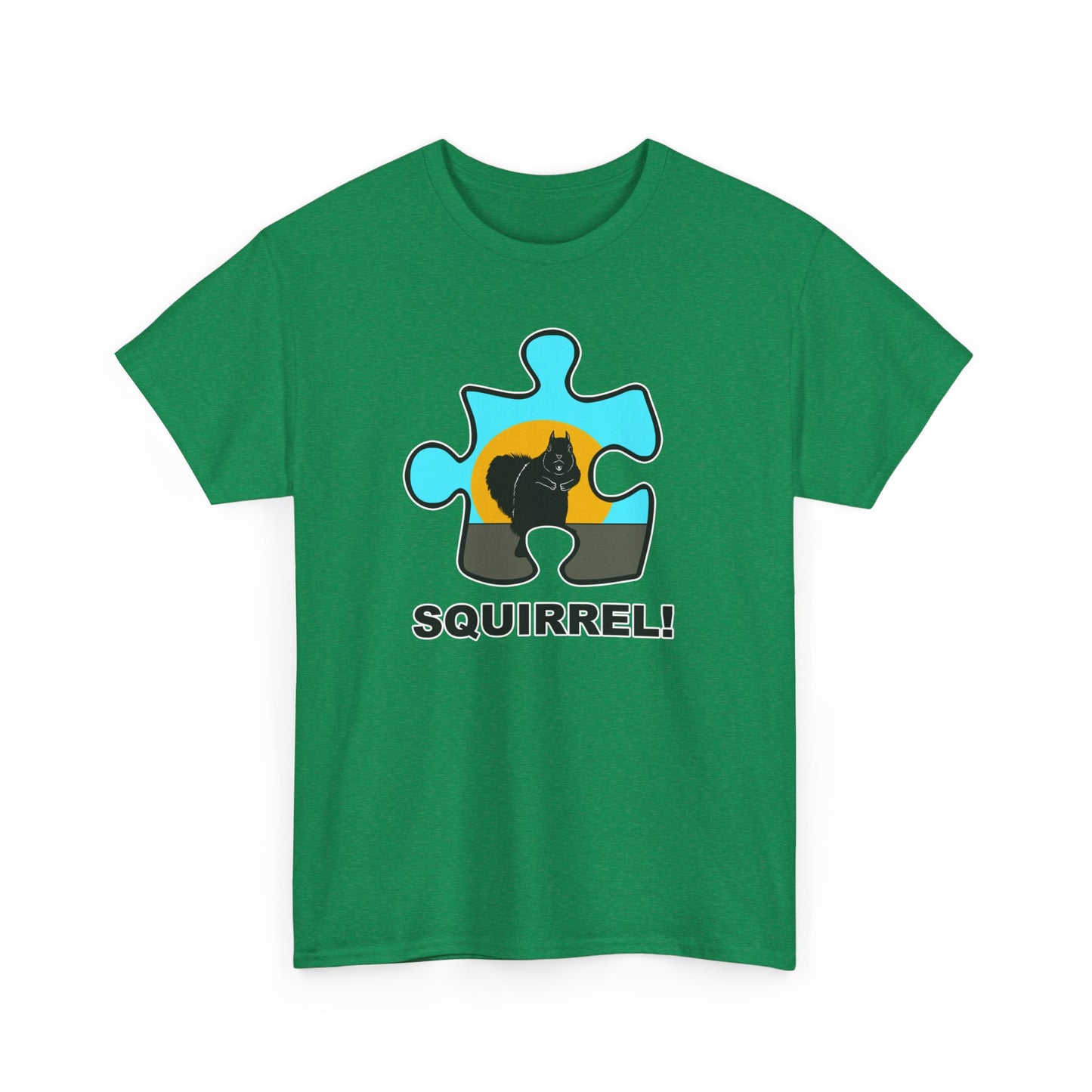 Squirrel Puzzle Piece T-Shirt – Fun Wildlife Graphic Tee – Unisex Heavy Cotton Shirt