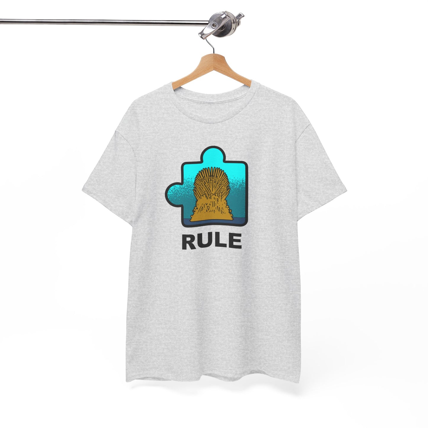 Throne Puzzle Piece T-Shirt – ‘Rule’ Graphic Tee – Unisex Heavy Cotton Shirt