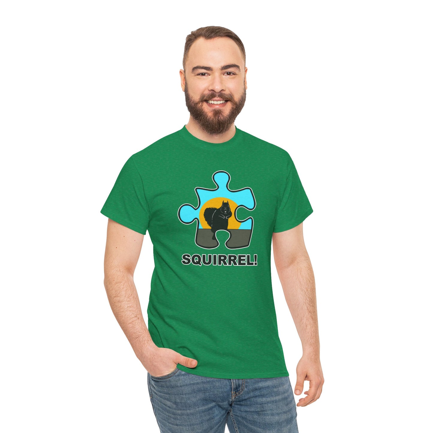 Squirrel Puzzle Piece T-Shirt – Fun Wildlife Graphic Tee – Unisex Heavy Cotton Shirt