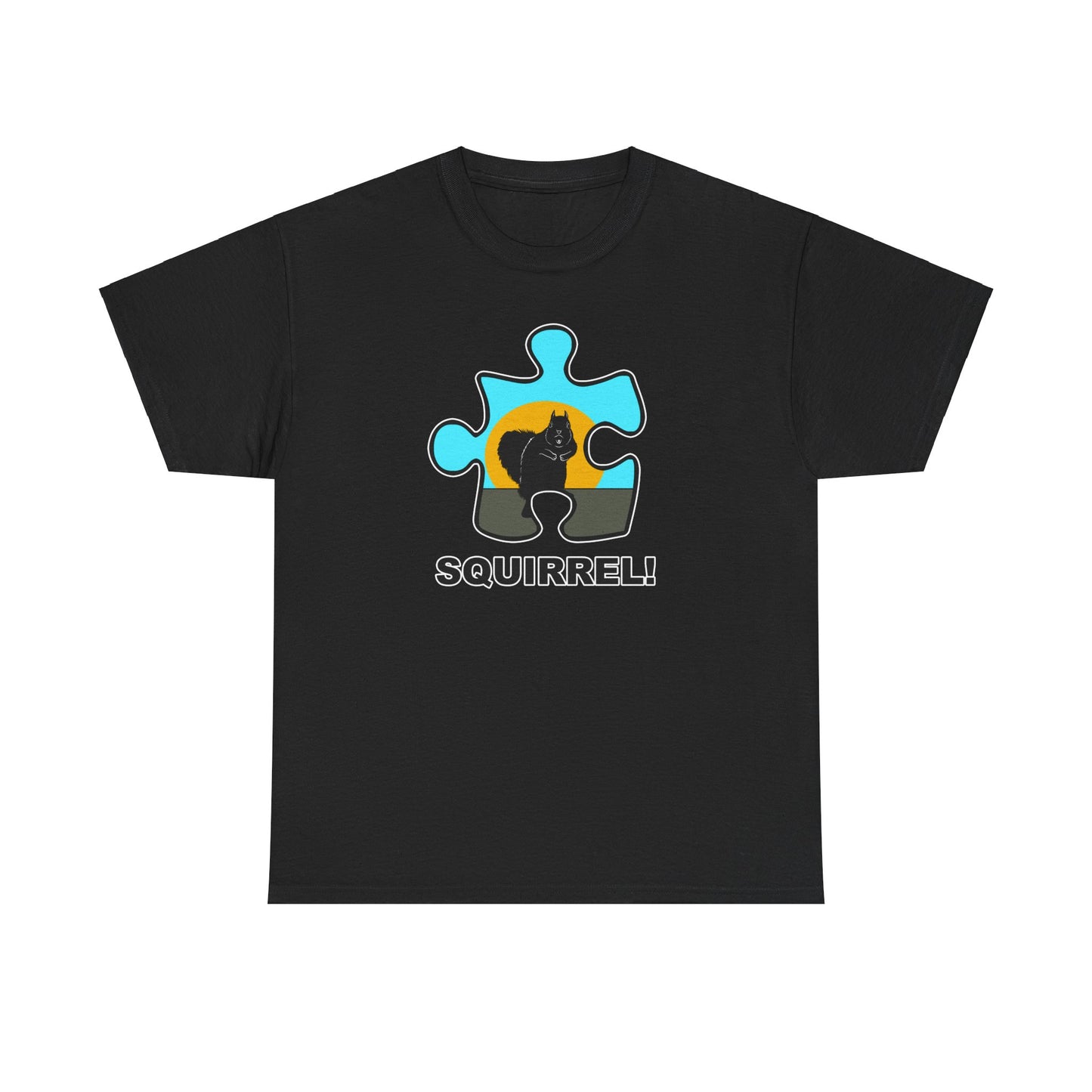 Squirrel Puzzle Piece T-Shirt – Fun Wildlife Graphic Tee – Unisex Heavy Cotton Shirt