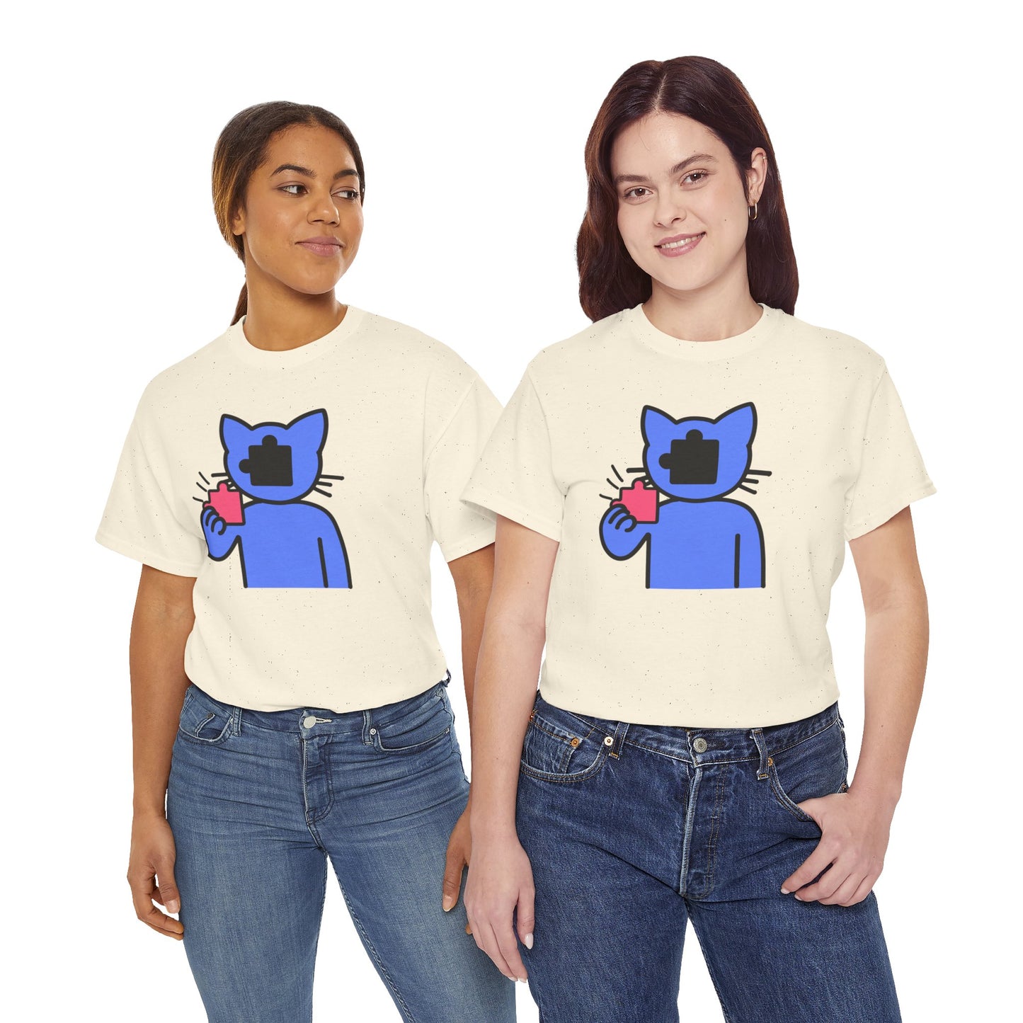 Cat Puzzle Piece T-Shirt – Life’s Journey Graphic Tee – Unisex Heavy Cotton Shirt – Find Your Missing Piece