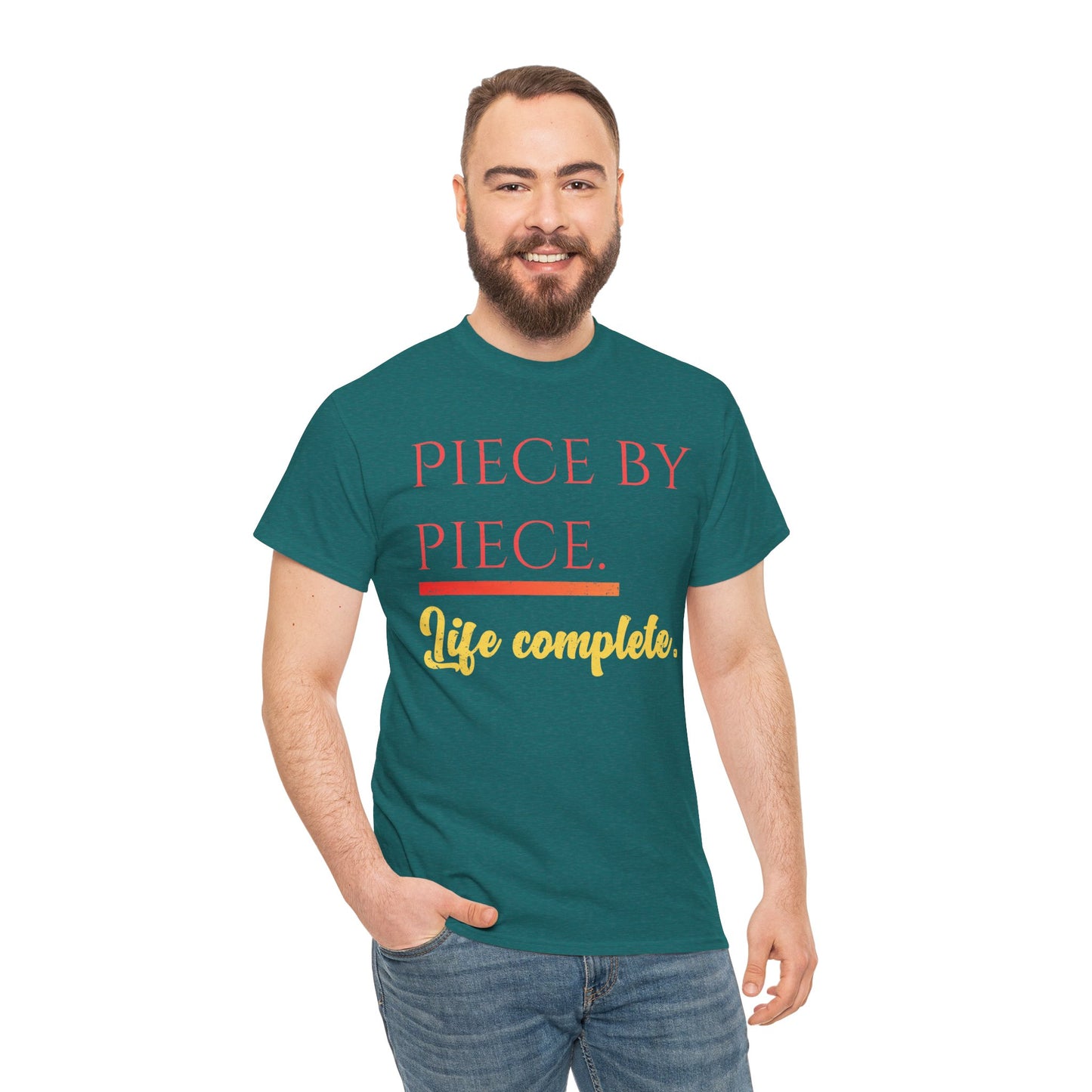 Piece by Piece Distressed T-Shirt – Life Complete Graphic Tee by Trash Cat Tee's