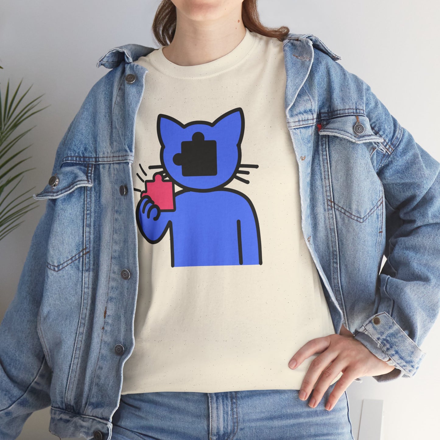 Cat Puzzle Piece T-Shirt – Life’s Journey Graphic Tee – Unisex Heavy Cotton Shirt – Find Your Missing Piece