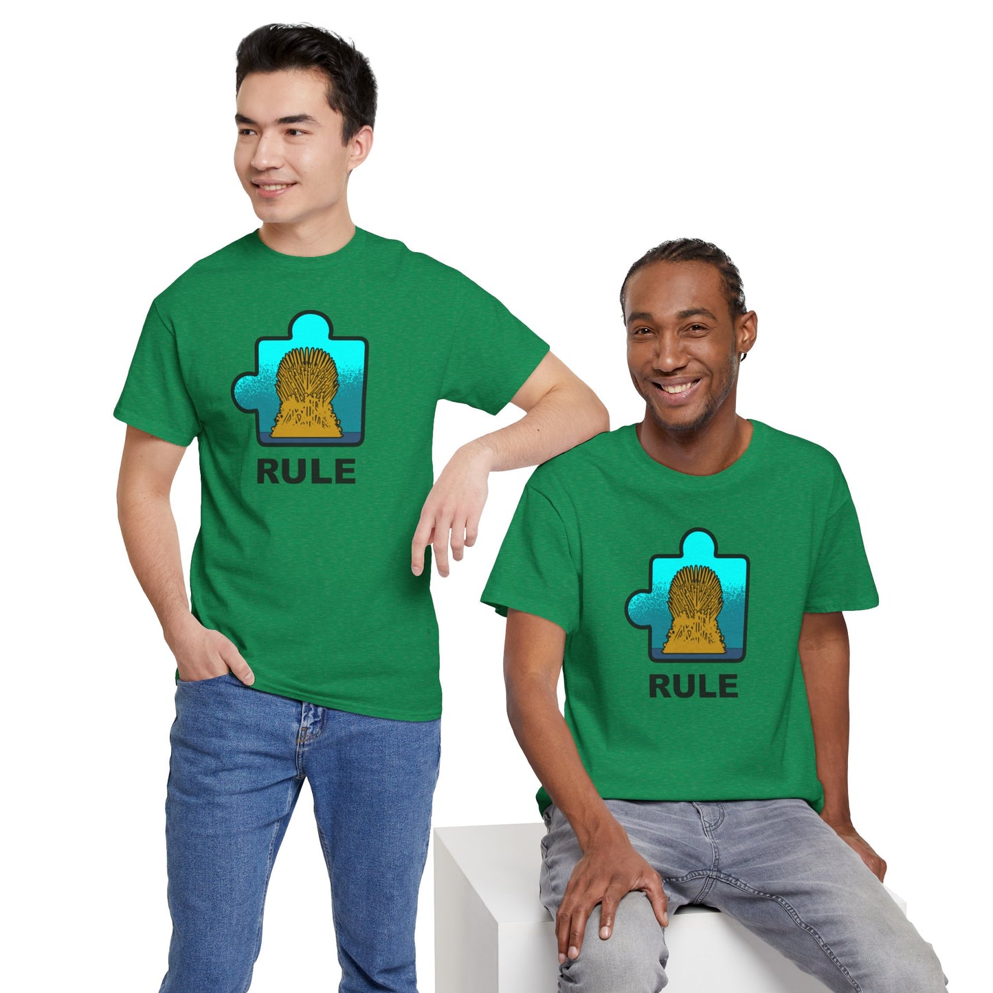 Throne Puzzle Piece T-Shirt – ‘Rule’ Graphic Tee – Unisex Heavy Cotton Shirt