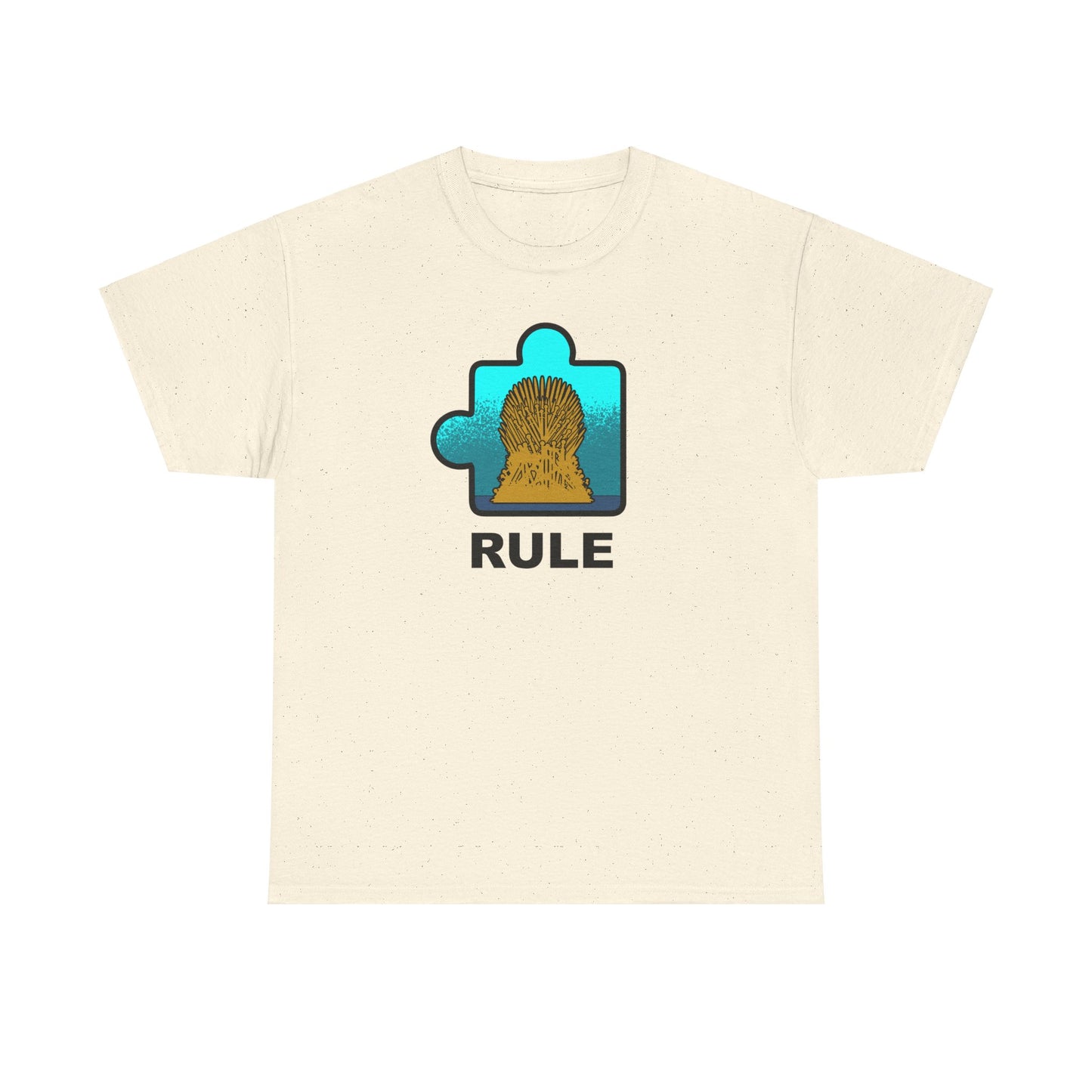 Throne Puzzle Piece T-Shirt – ‘Rule’ Graphic Tee – Unisex Heavy Cotton Shirt