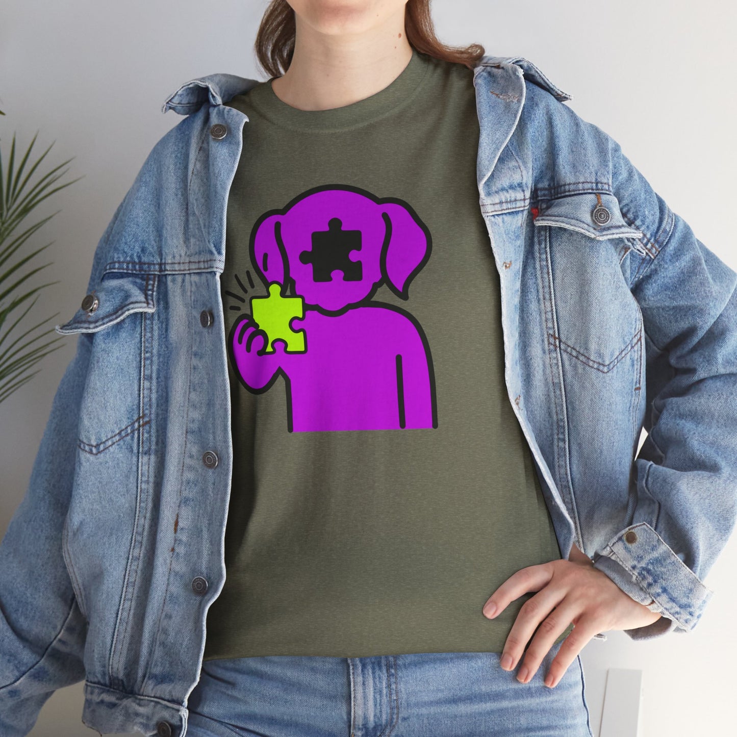 Dog Puzzle Piece T-Shirt – Life’s Journey Graphic Tee – Unisex Heavy Cotton Shirt – Find Your Missing Piece