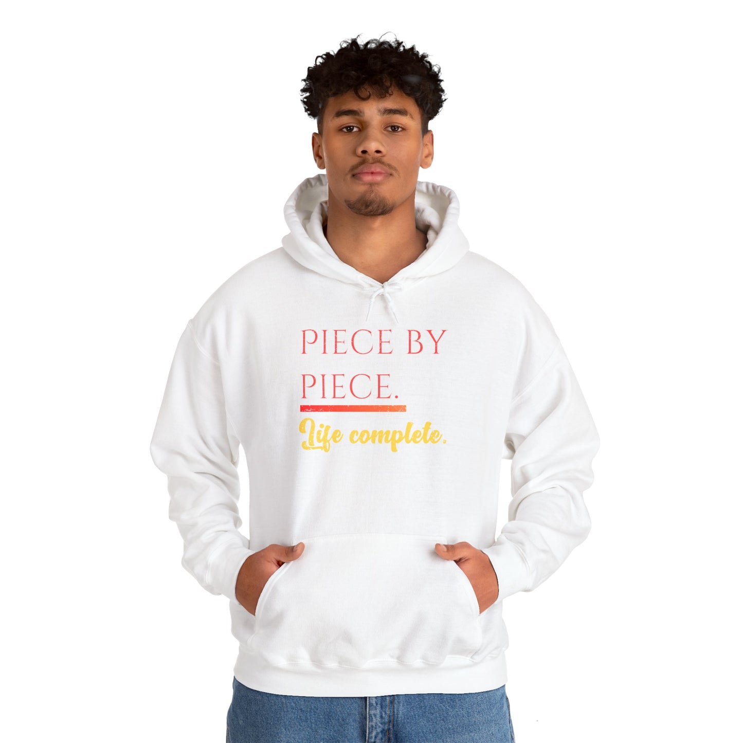 Piece by Piece Pullover Hoodie – Life Complete Distressed Sweatshirt