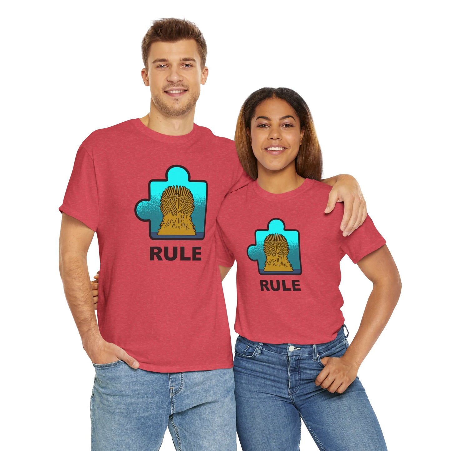 Throne Puzzle Piece T-Shirt – ‘Rule’ Graphic Tee – Unisex Heavy Cotton Shirt