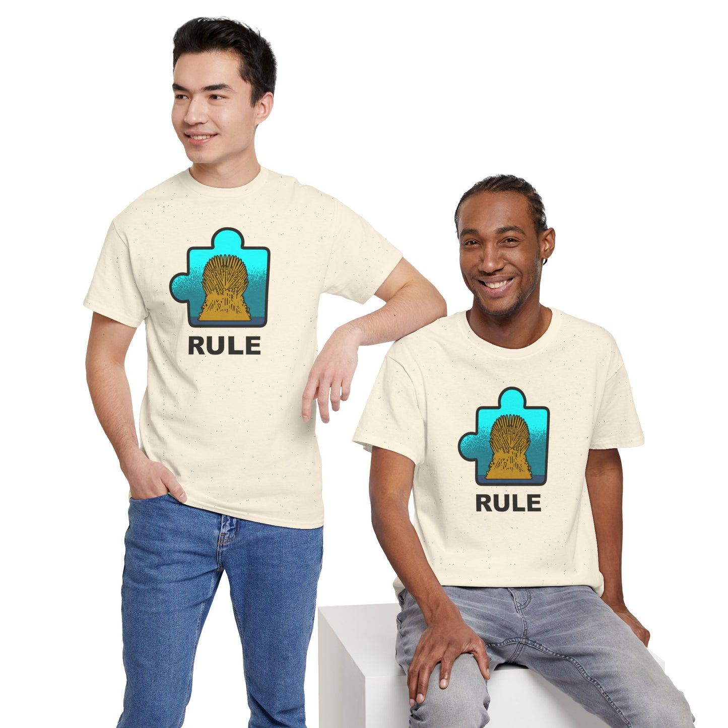 Throne Puzzle Piece T-Shirt – ‘Rule’ Graphic Tee – Unisex Heavy Cotton Shirt