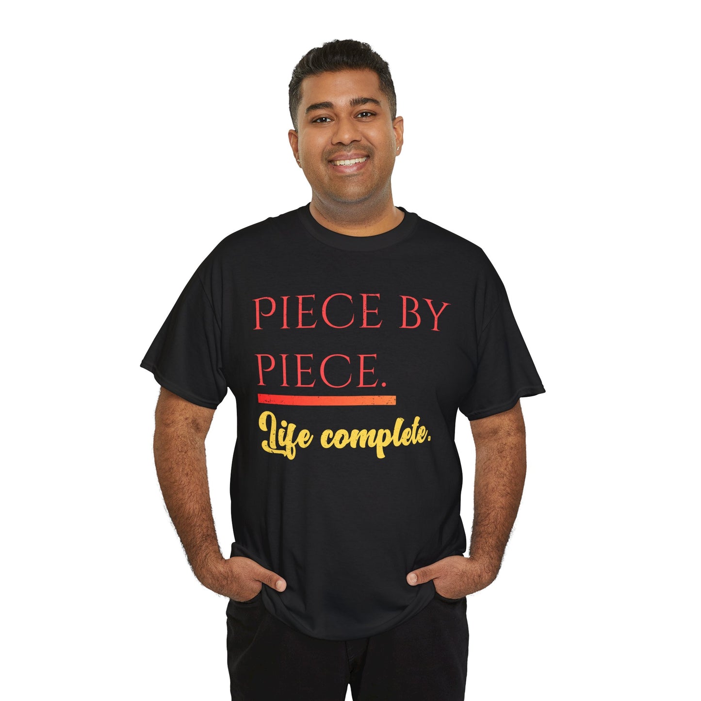 Piece by Piece Distressed T-Shirt – Life Complete Graphic Tee by Trash Cat Tee's