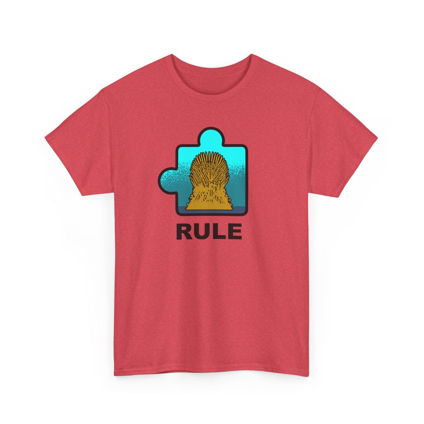 Throne Puzzle Piece T-Shirt – ‘Rule’ Graphic Tee – Unisex Heavy Cotton Shirt