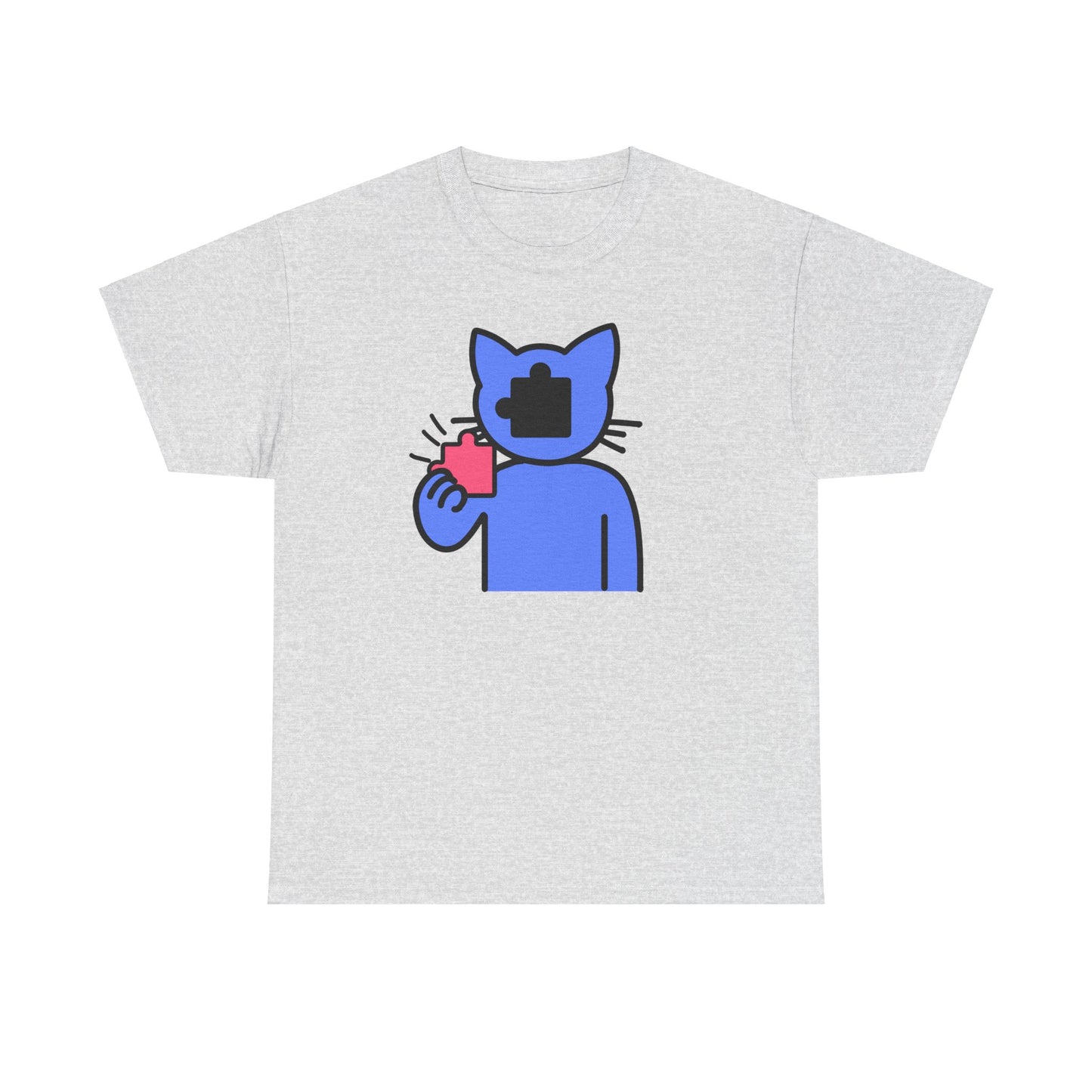 Cat Puzzle Piece T-Shirt – Life’s Journey Graphic Tee – Unisex Heavy Cotton Shirt – Find Your Missing Piece