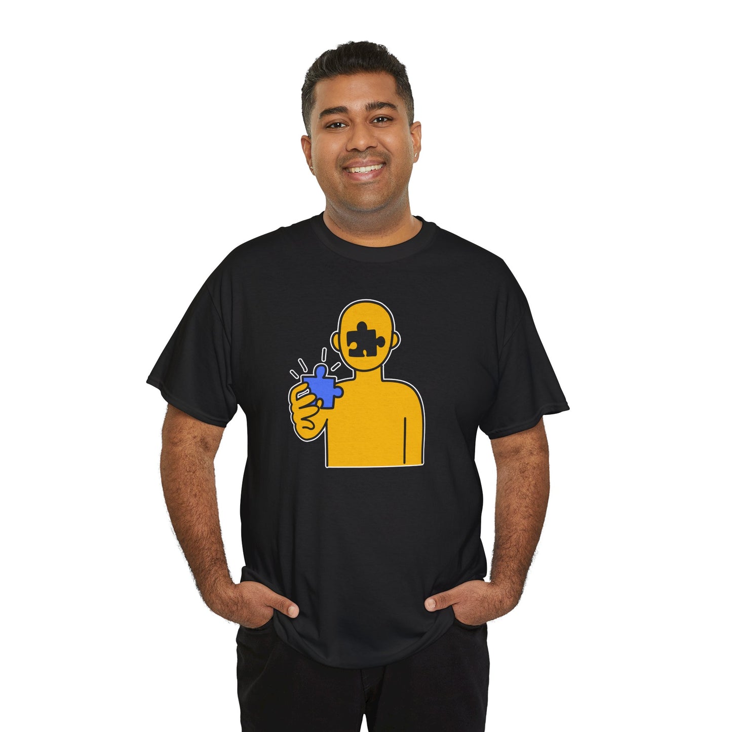 Human Puzzle Piece T-Shirt – Thoughtful Non-Distressed Design – Unisex Heavy Cotton Shirt for Life’s Journey