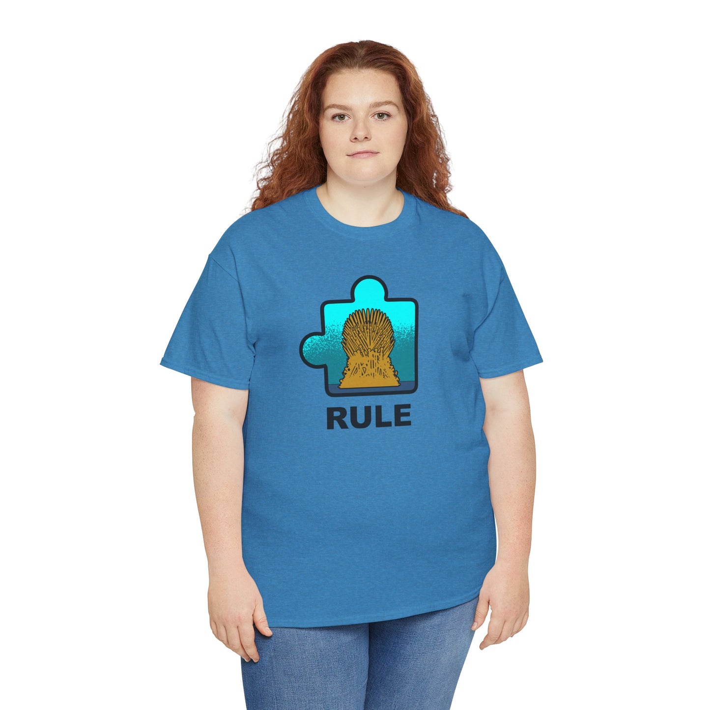 Throne Puzzle Piece T-Shirt – ‘Rule’ Graphic Tee – Unisex Heavy Cotton Shirt