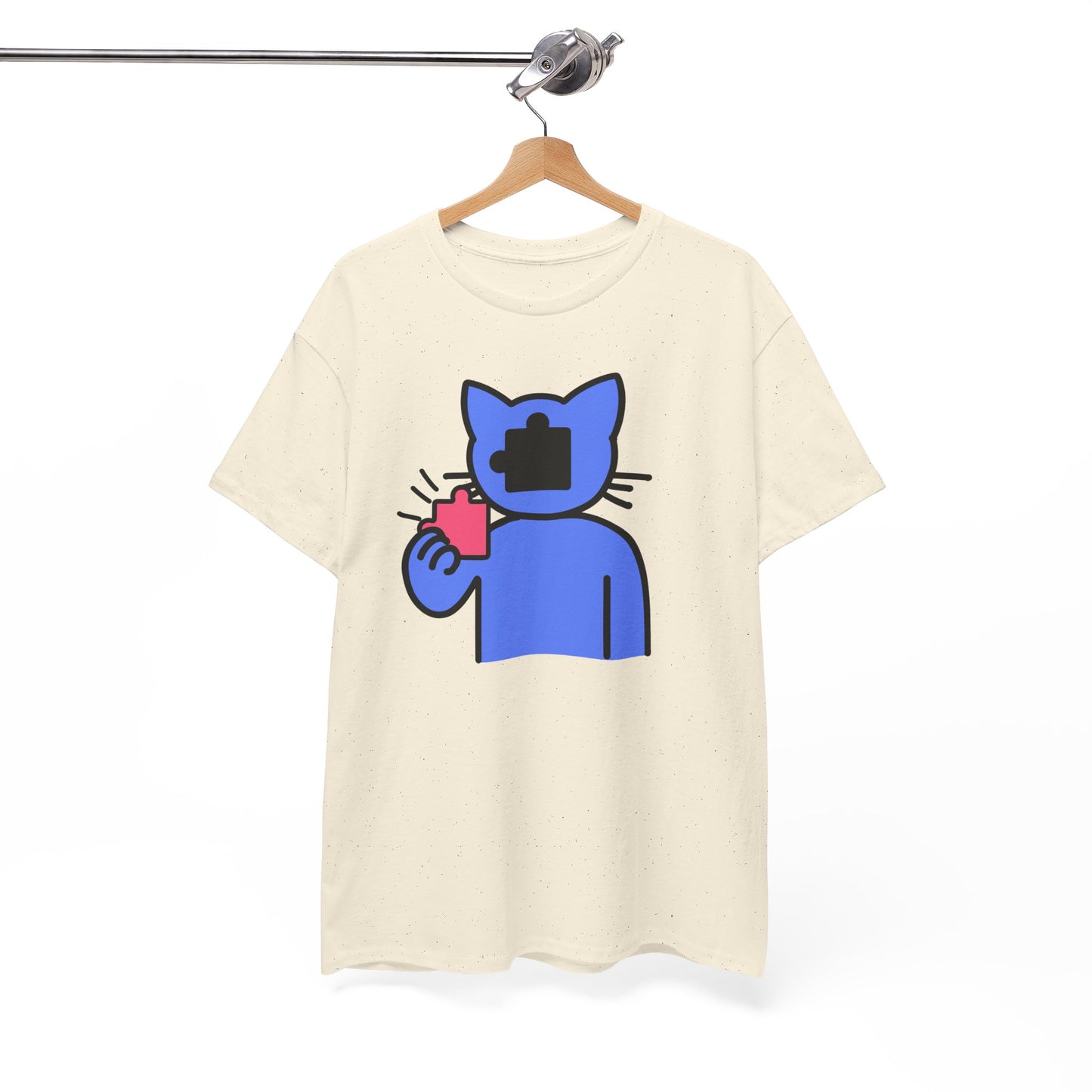 Cat Puzzle Piece T-Shirt – Life’s Journey Graphic Tee – Unisex Heavy Cotton Shirt – Find Your Missing Piece