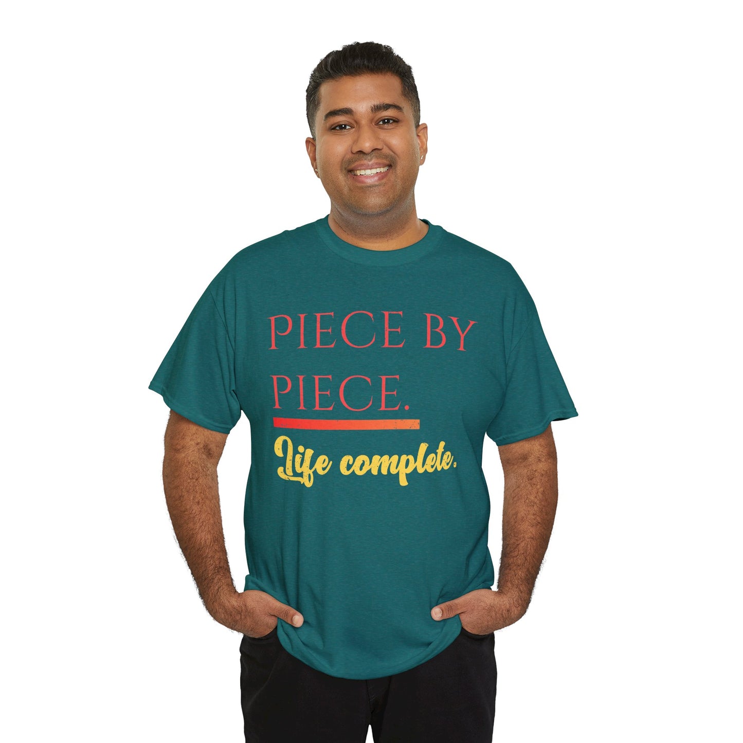 Piece by Piece Distressed T-Shirt – Life Complete Graphic Tee by Trash Cat Tee's