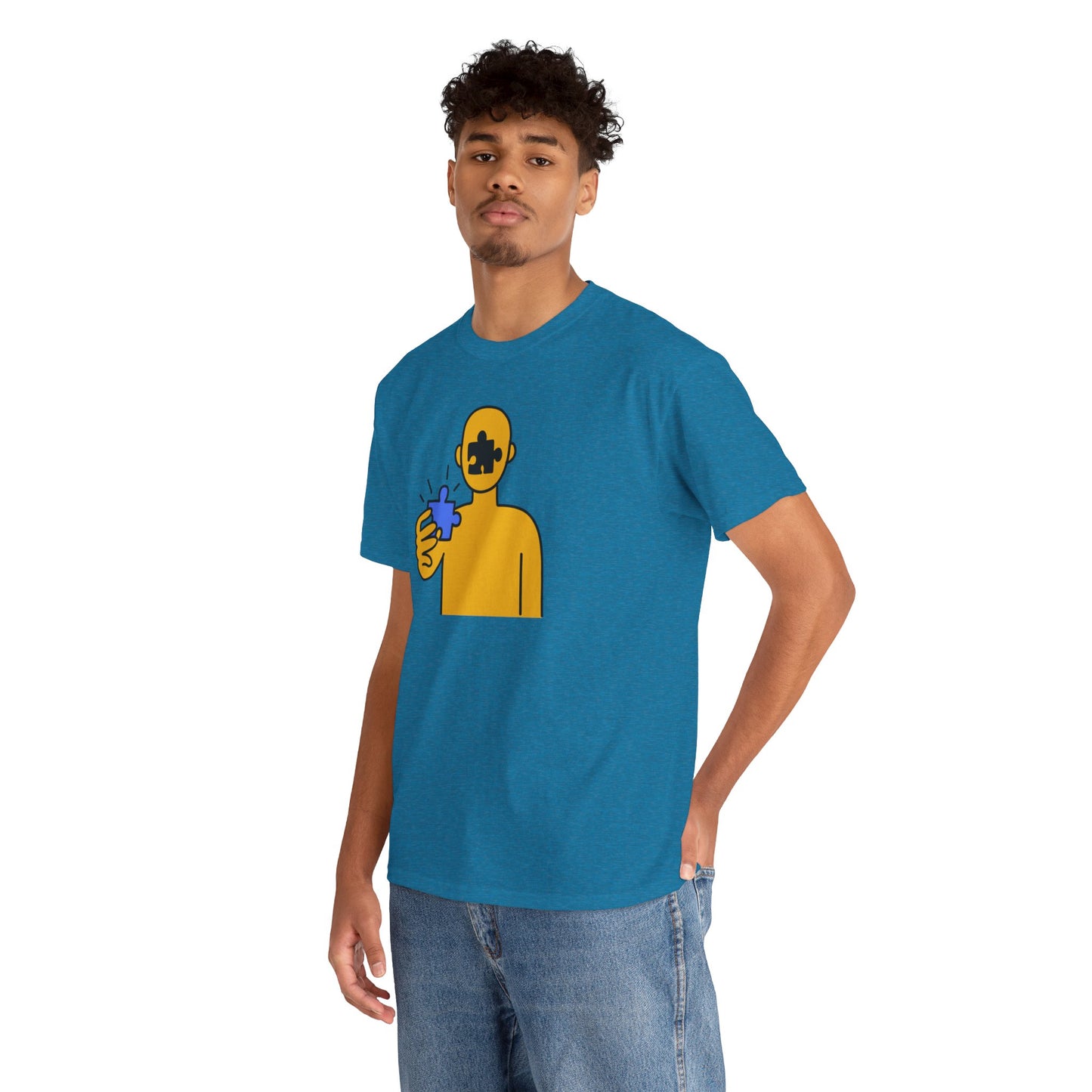 Human Puzzle Piece T-Shirt – Thoughtful Non-Distressed Design – Unisex Heavy Cotton Shirt for Life’s Journey