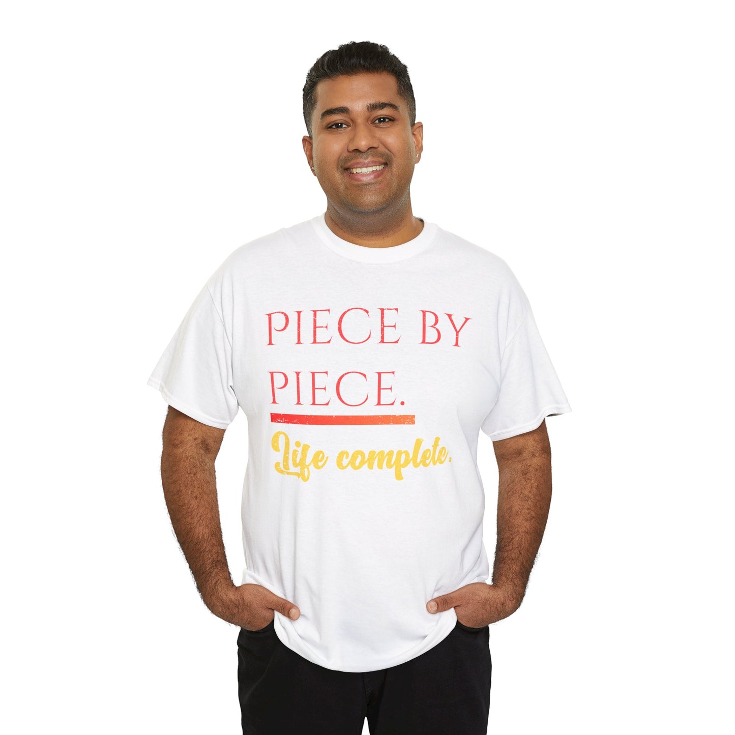 Piece by Piece Distressed T-Shirt – Life Complete Graphic Tee by Trash Cat Tee's