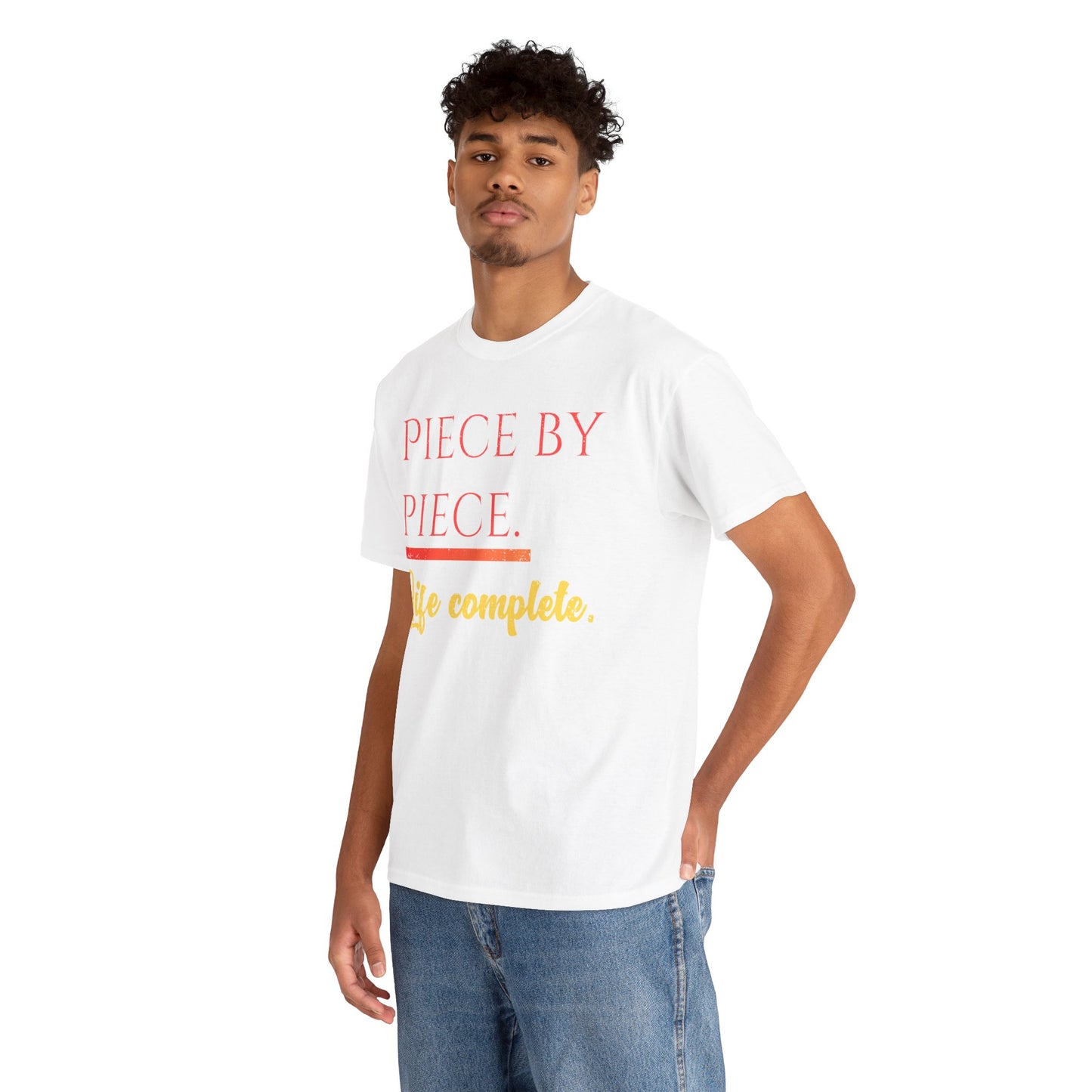 Piece by Piece Distressed T-Shirt – Life Complete Graphic Tee by Trash Cat Tee's