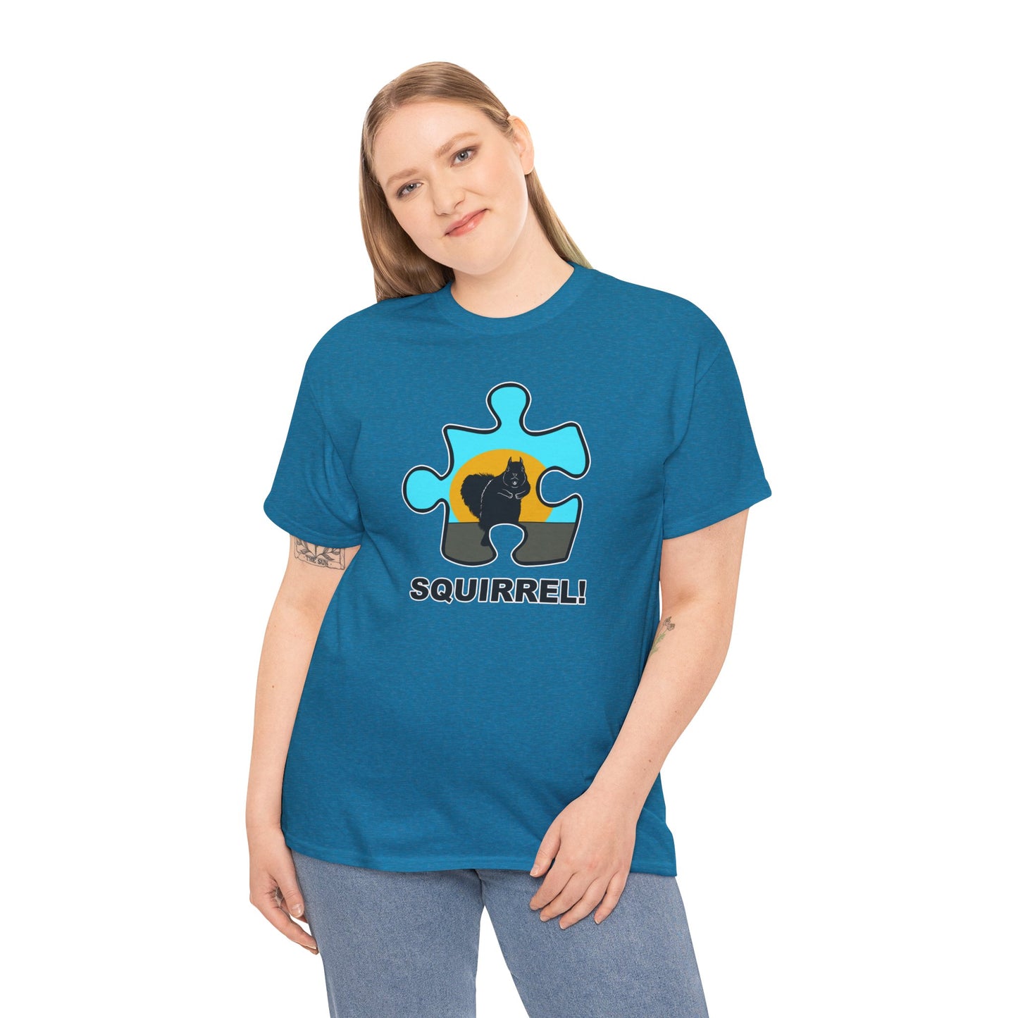 Squirrel Puzzle Piece T-Shirt – Fun Wildlife Graphic Tee – Unisex Heavy Cotton Shirt