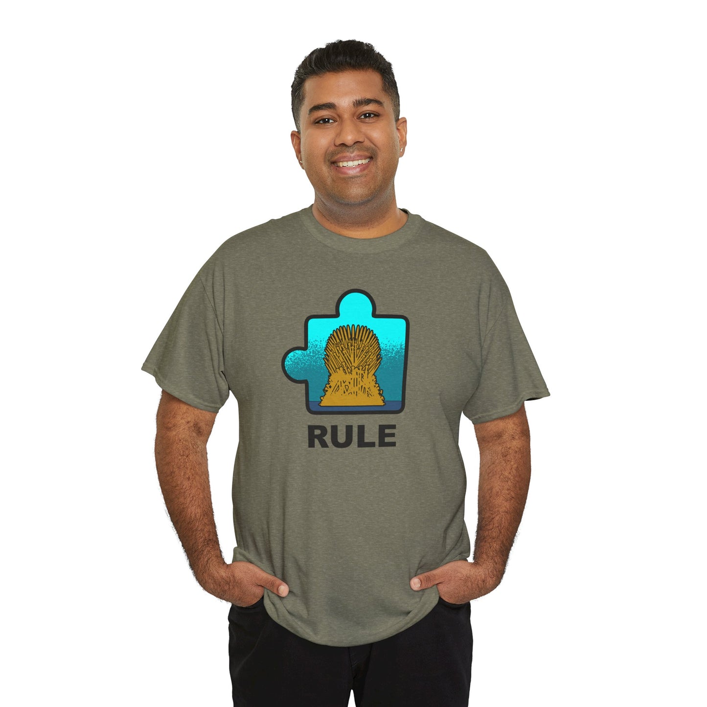 Throne Puzzle Piece T-Shirt – ‘Rule’ Graphic Tee – Unisex Heavy Cotton Shirt