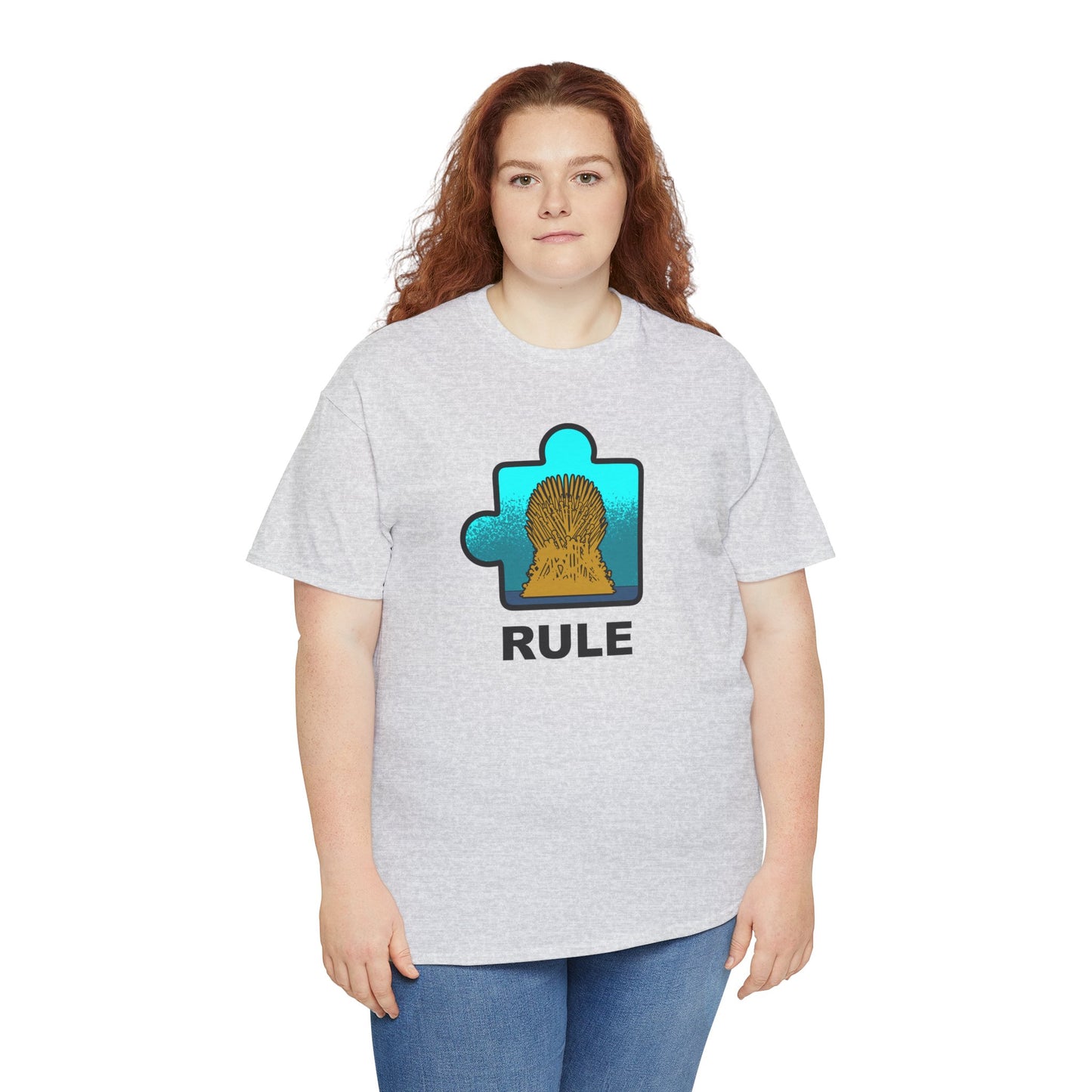 Throne Puzzle Piece T-Shirt – ‘Rule’ Graphic Tee – Unisex Heavy Cotton Shirt