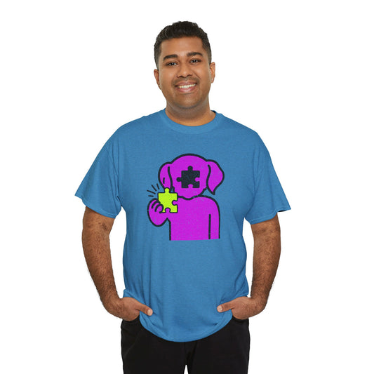 Dog Puzzle Piece T-Shirt – Life’s Epic Journey Distressed Graphic Tee – Unisex Heavy Cotton Shirt – Mix & Match to Create Your Own Unique Style