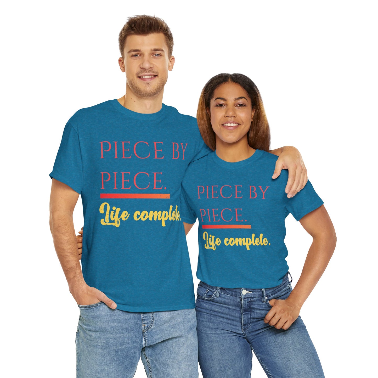 Piece by Piece Distressed T-Shirt – Life Complete Graphic Tee by Trash Cat Tee's