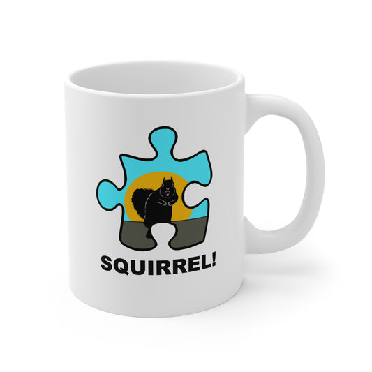 Squirrel Puzzle Piece Mug – 11oz Ceramic Cup with Fun Wildlife Design